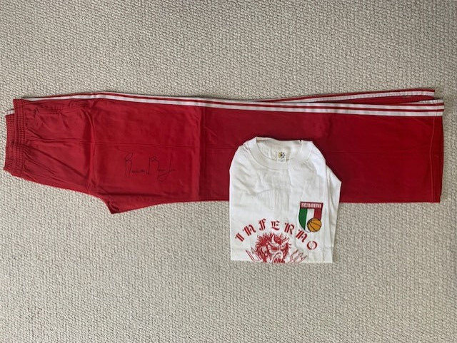ROOSEVELT BOUIE SIGNED+PERSONALLY OWNED SCAVOLINI ITALY WARM UP PANTS+SHIRT+COA