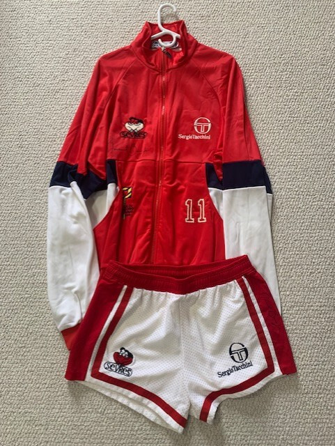 ROOSEVELT BOUIE SIGNED SERGIO TACCHINI ITALIAN WARM UP TOP+GAME WORN SHORTS+COA