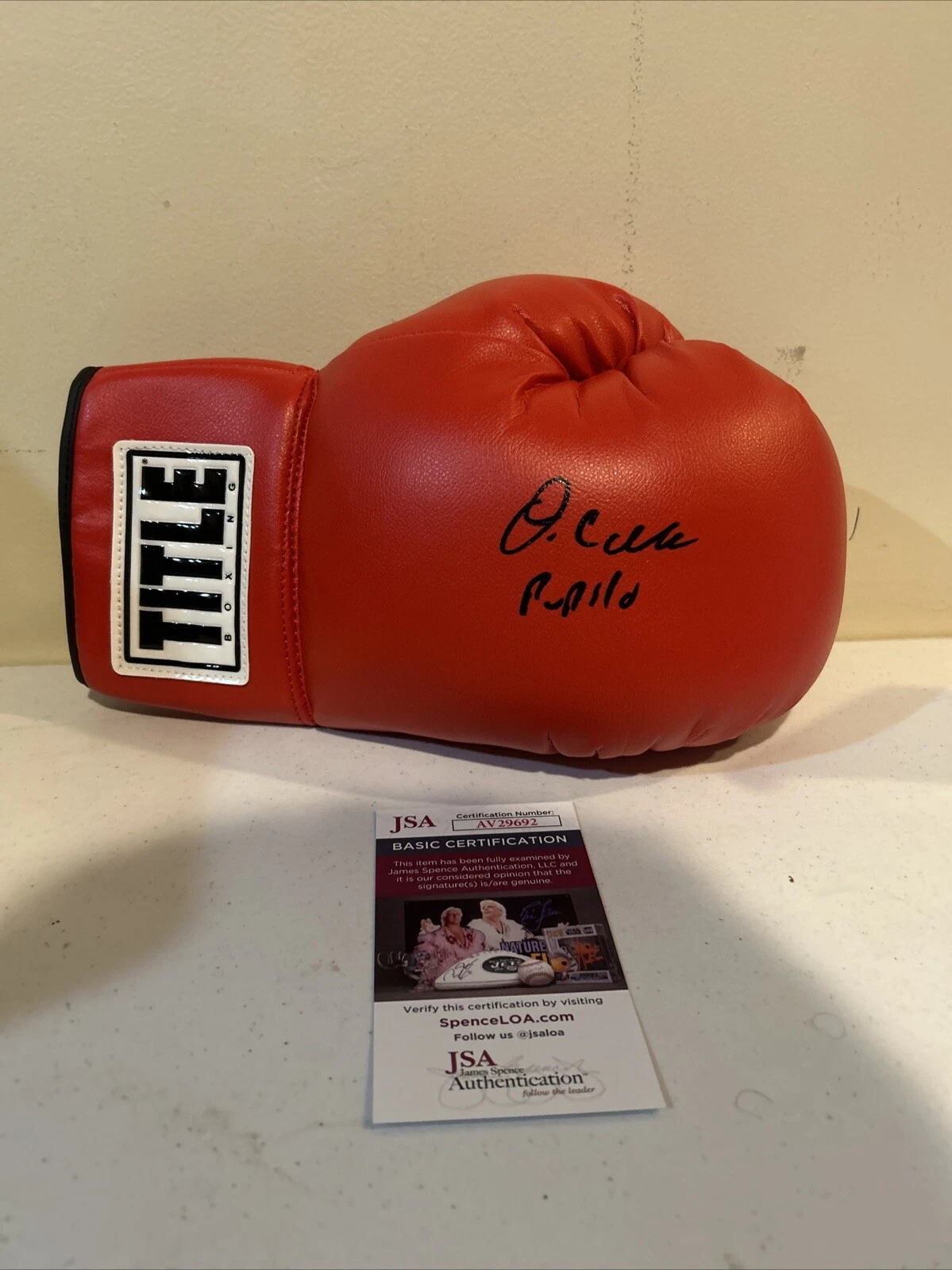 OSCAR COLLAZO SIGNED AUTOGRAPH BOXING GLOVE JSA COA WBO CHAMPION BOXER