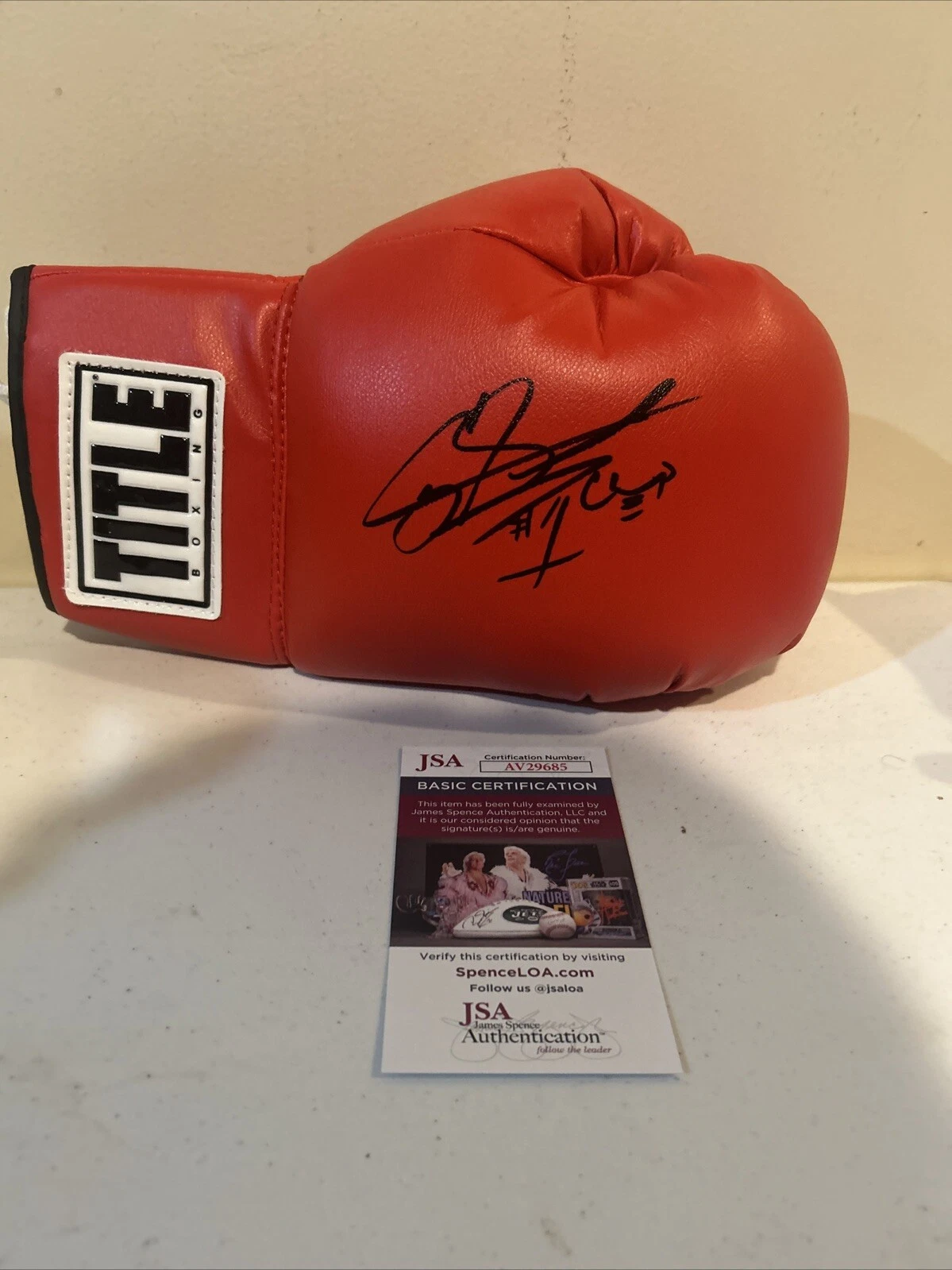CORY SPINKS SIGNED AUTOGRAPH BOXING GLOVE JSA COA IBF CHAMPION BOXER STAR