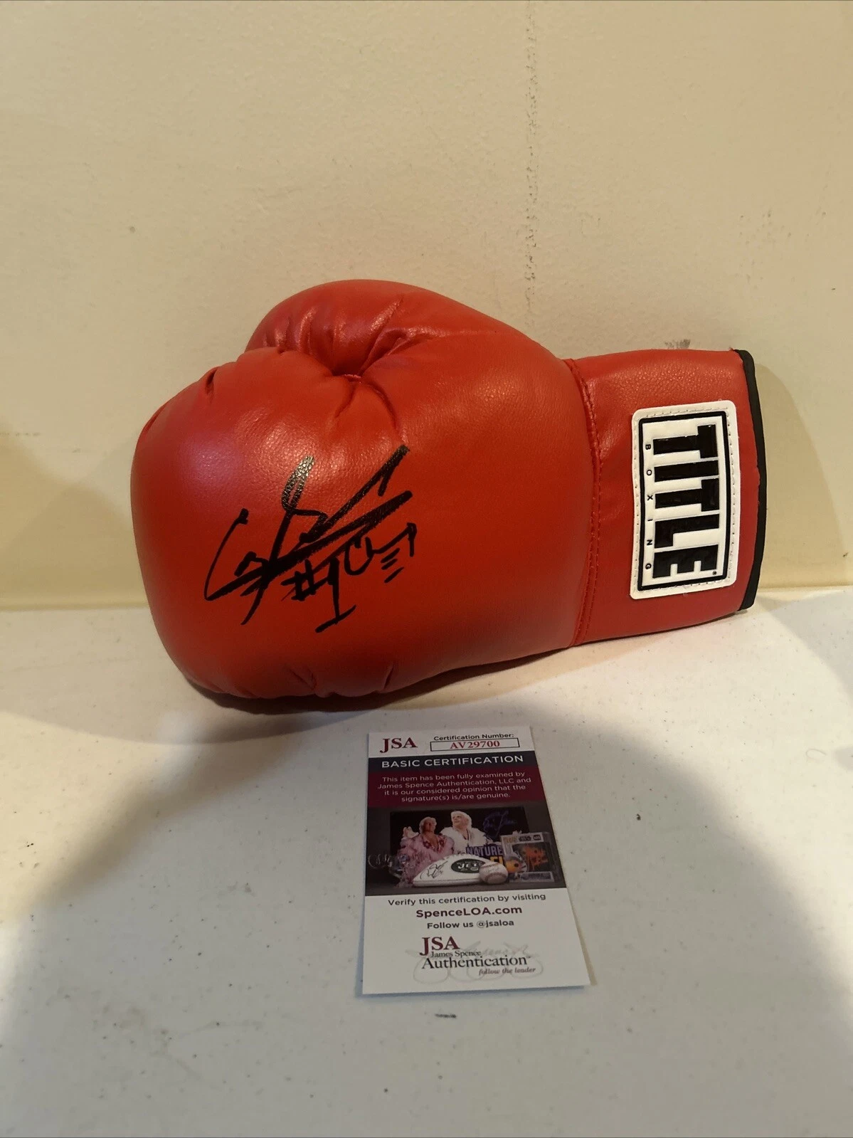 CORY SPINKS SIGNED AUTOGRAPH BOXING GLOVE JSA COA IBF CHAMPION BOXER STAR