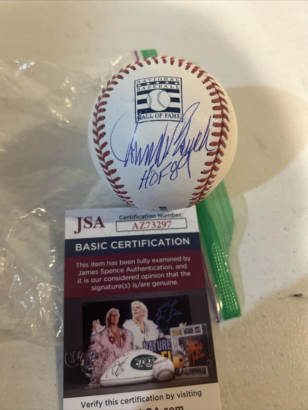 CINCINNATI REDS- JOHNNY BENCH SIGNED AUTOGRAPH HOF LOGO BASEBALL JSA COA ROMLB