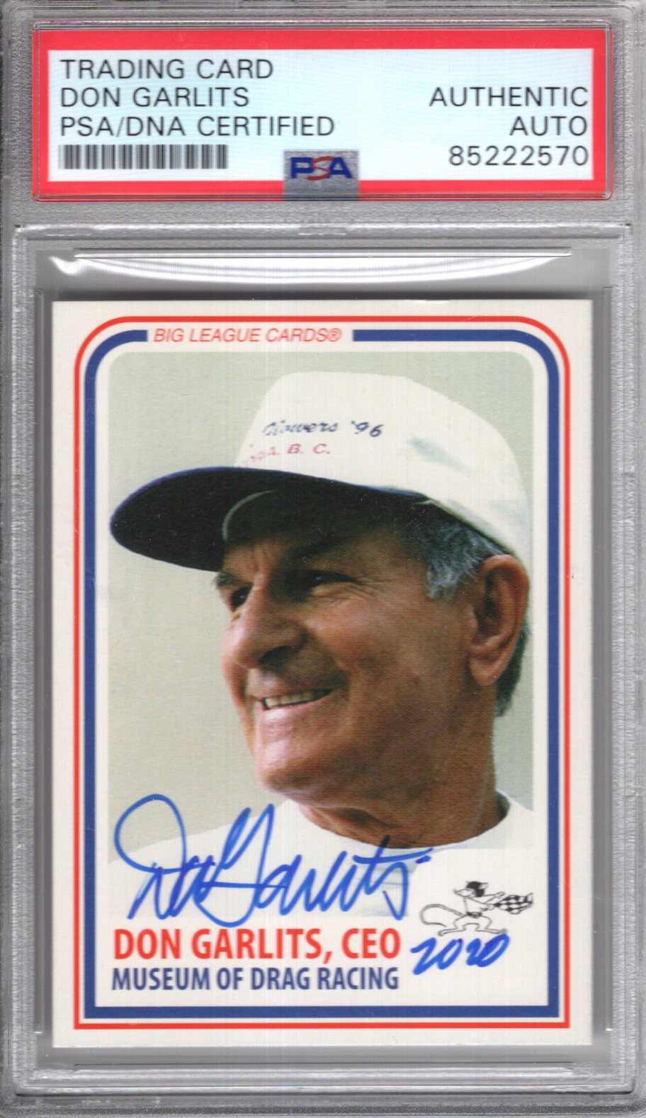 DON GARLITS HAND SIGNED 1994 BIG LAGUE NHRA TRADING CARD PSA SLABBED