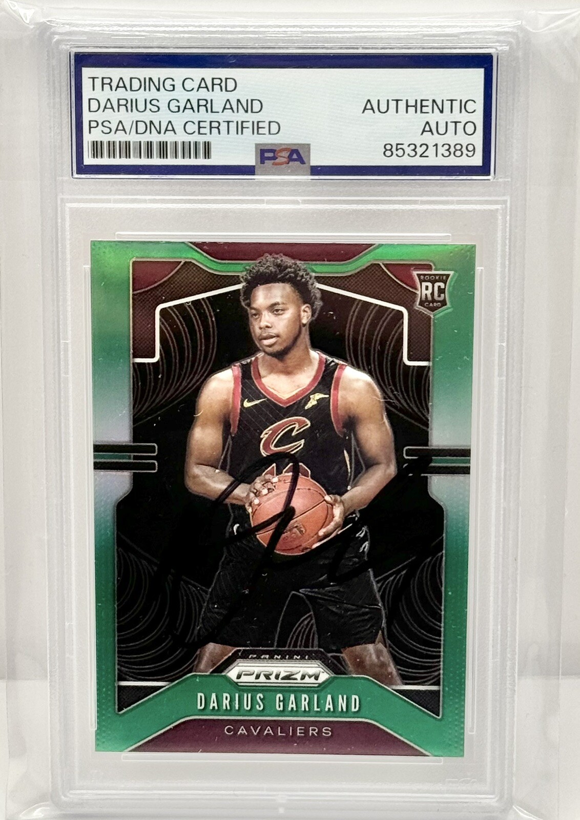 Darius Garland Signed 2019-20 Prizm Green Rookie Card Cavaliers PSA/DNA Slab