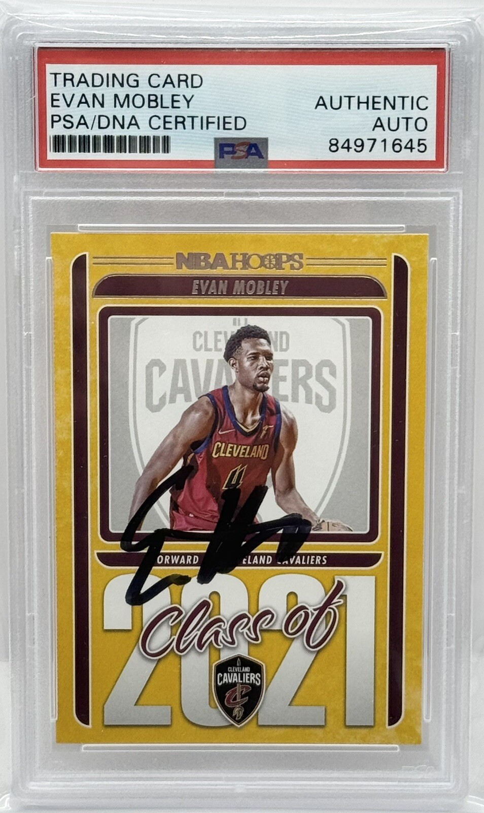 Evan Mobley Signed Autographed 2021-22 NBA Hoops Class Of Rookie Card PSA/DNA