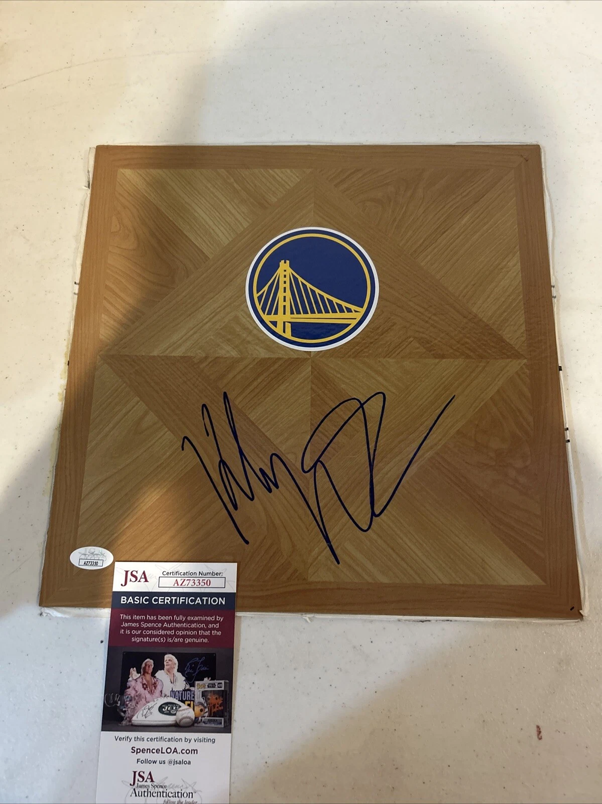 GOLDEN STATE WARRIORS- KLAY THOMPSON SIGNED AUTOGRAPH FLOORBOARD JSA COA NBA