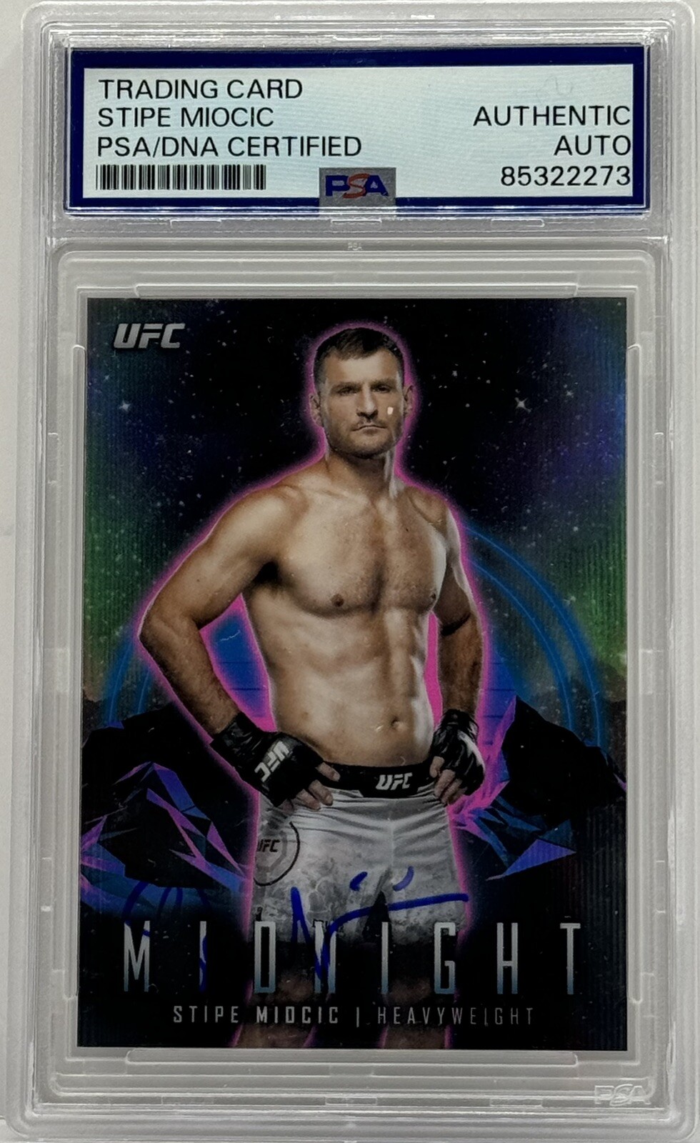 Stipe Miocic Signed 2024 Midnight Base UFC Card PSA/DNA Slabbed