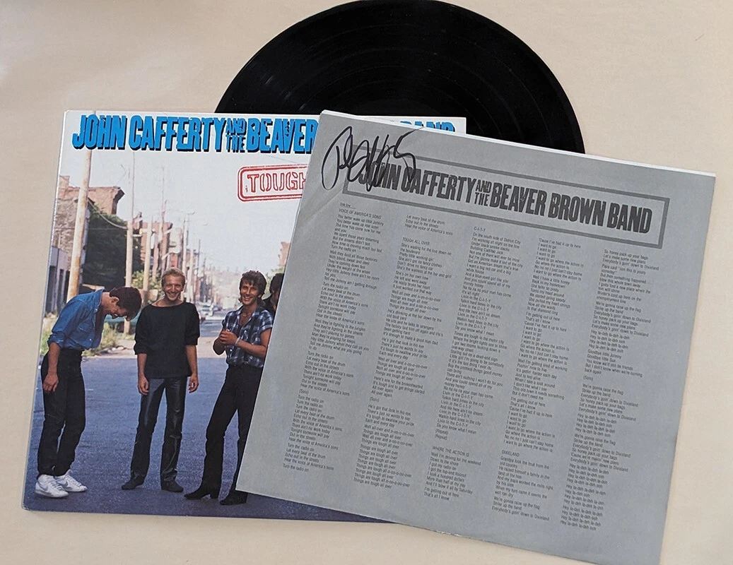 John Cafferty SIGNED Tough All Over Vinyl Record COA Autograph Beaver Brown Band