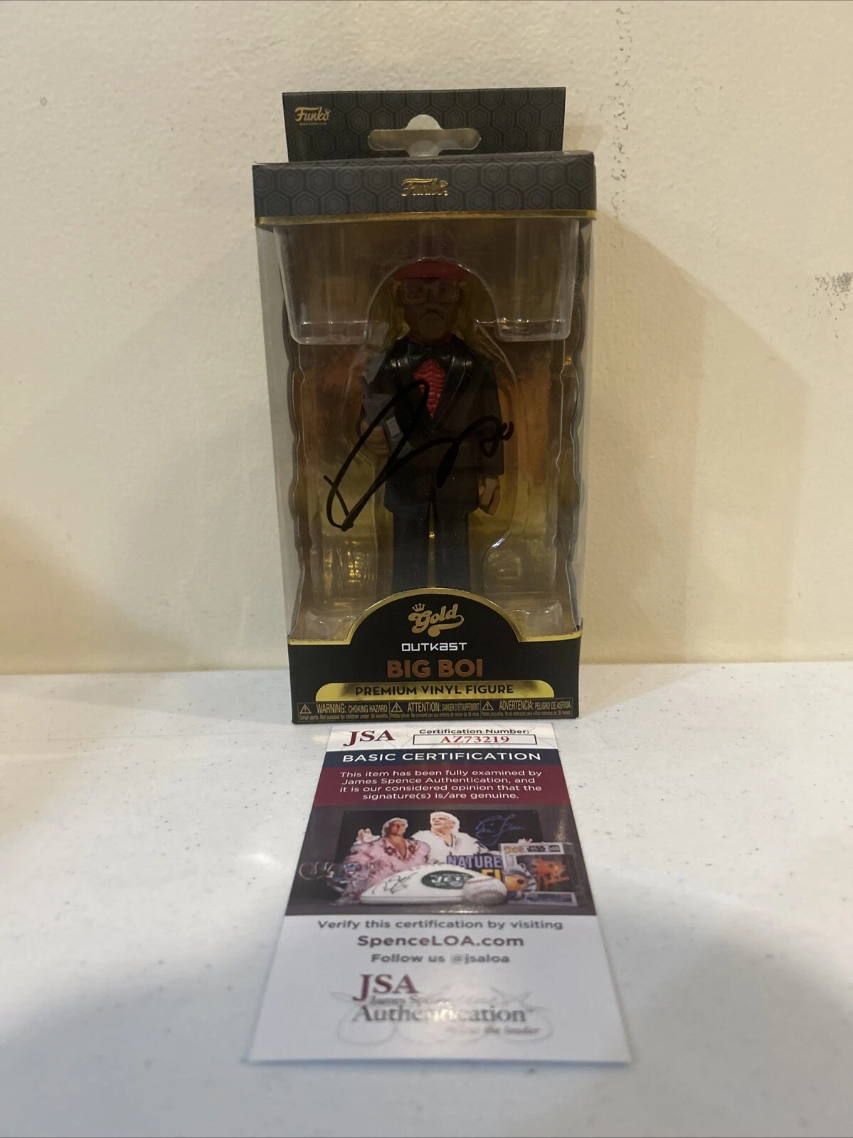 BIG BOI SIGNED AUTOGRAPH FUNKO POP GOLD FIGURE JSA COA OUTKAST RAP STAR