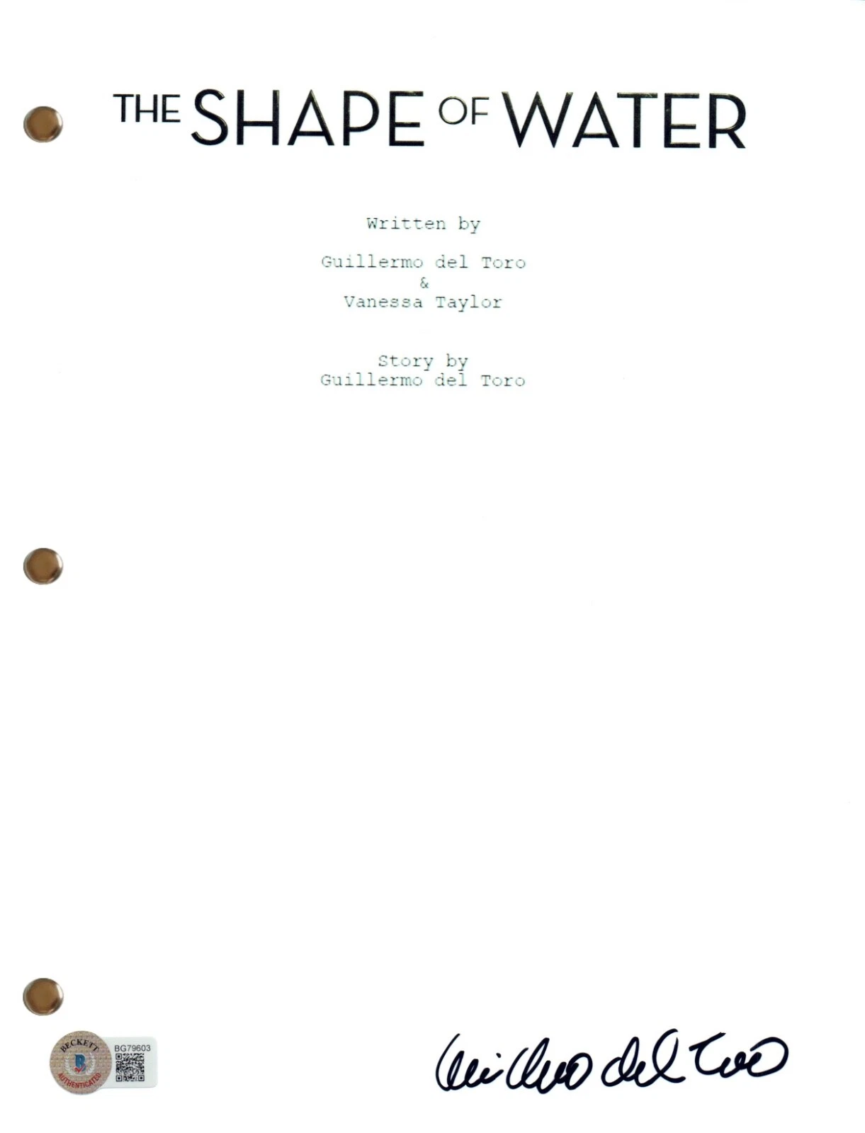 Guillermo Del Toro THE SHAPE OF WATER Signed Autograph Script Screenplay BAS COA