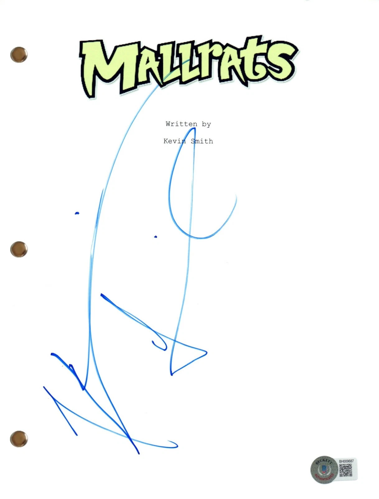 Kevin Smith MALLRATS Signed Autograph Movie Script Full Screenplay Beckett COA