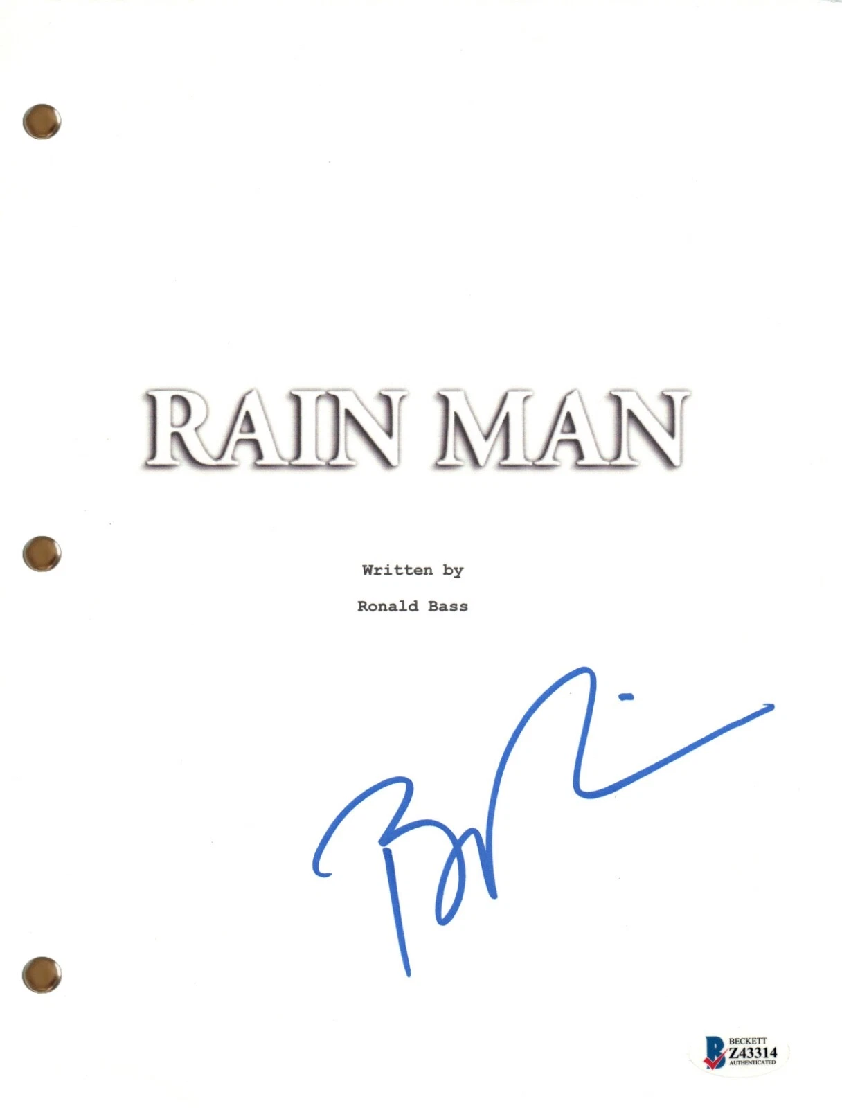 Barry Levinson RAIN MAN Signed Autograph Movie Script Full Screenplay BAS COA