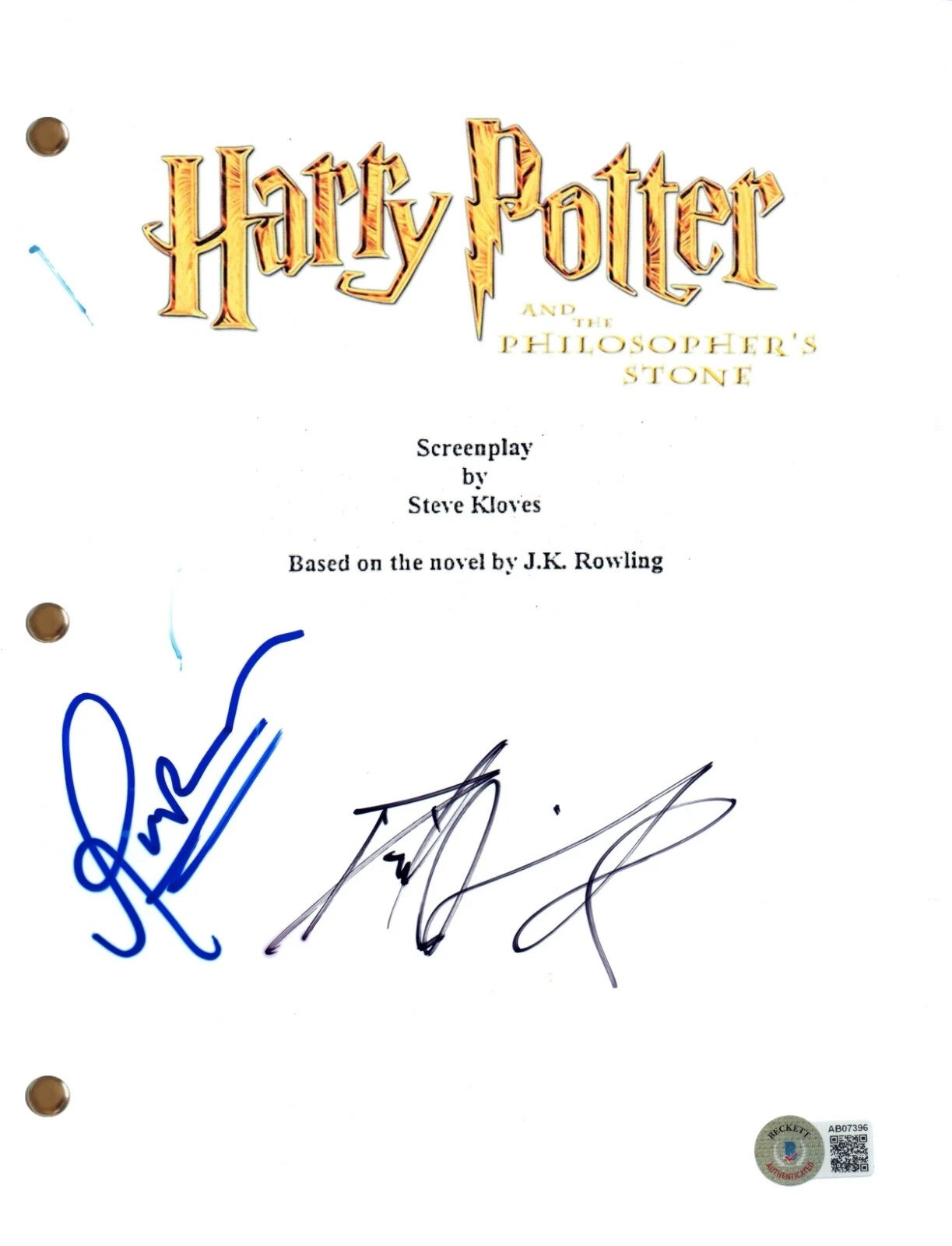 Daniel Radcliffe Rupert Grint HARRY POTTER Signed Autograph Movie Script BAS COA