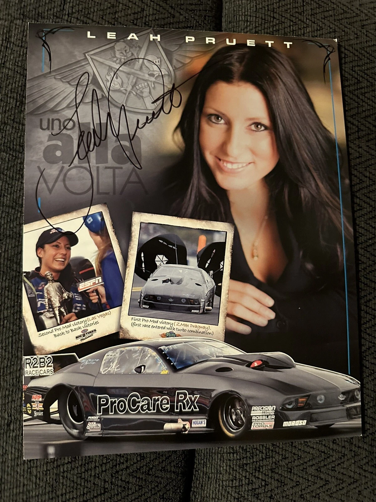 Leah Pruett Signed Promo Card Nhra Drag Racing Rare