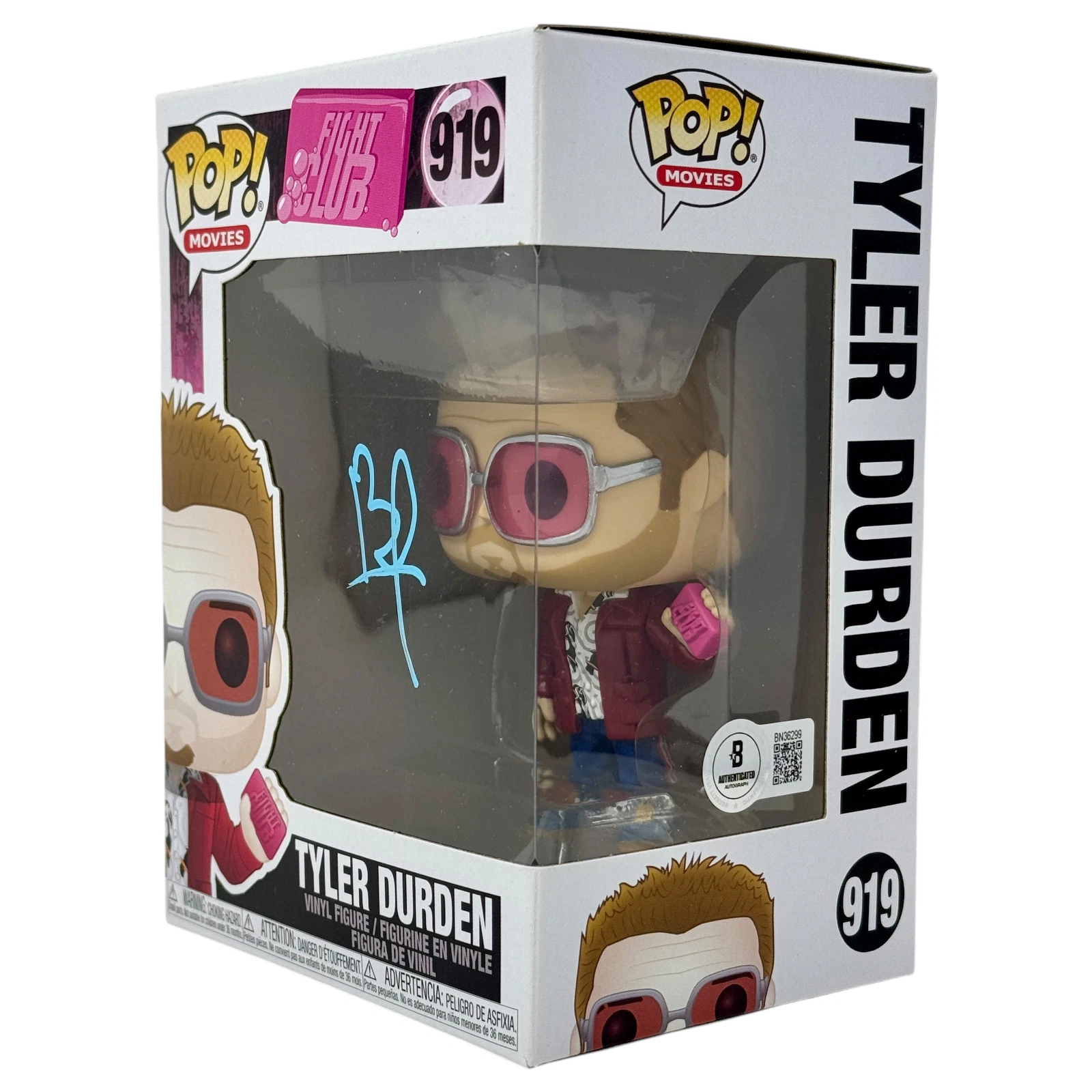 Brad Pitt Signed Autograph Fight Club Tyler Durden Funko Pop Autograph BAS COA