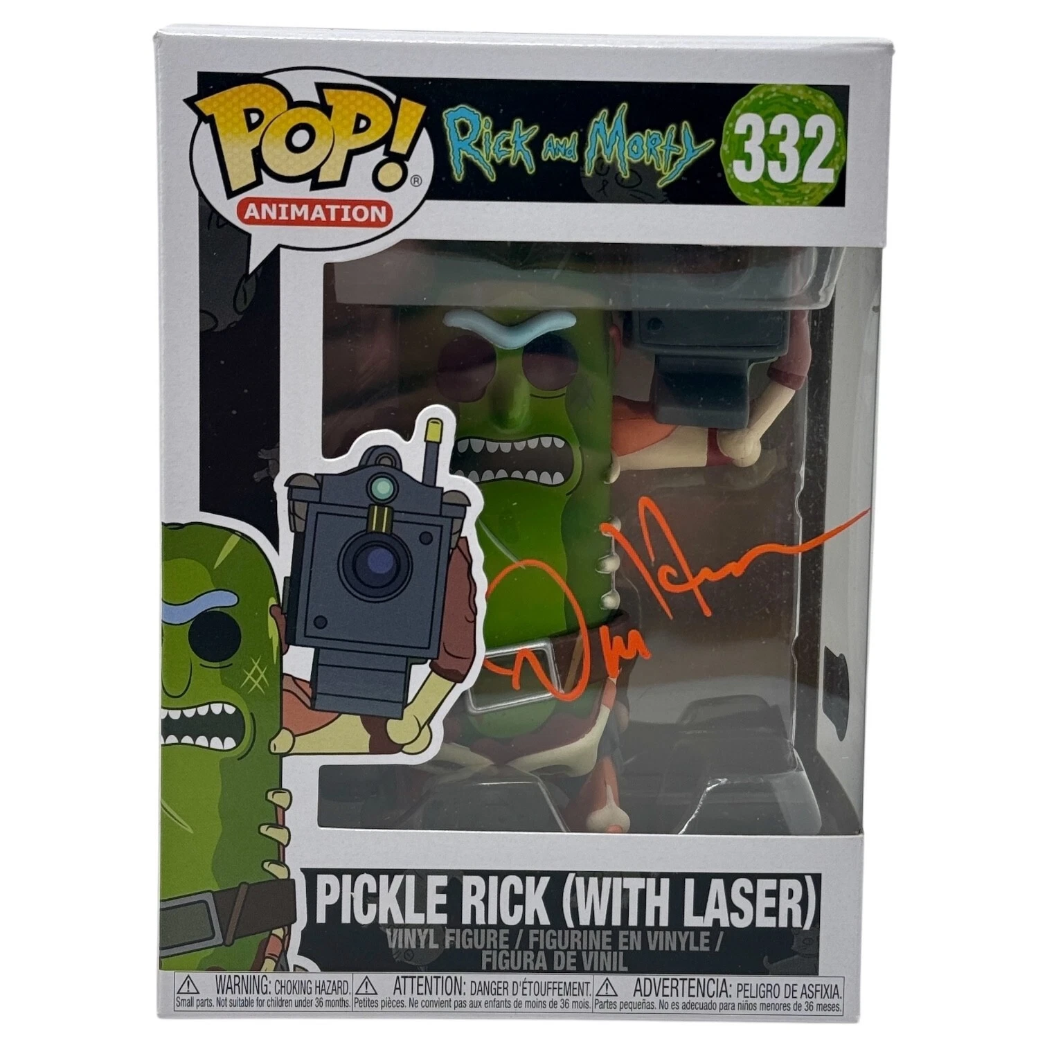 Dan Harmon Signed Rick and Morty Pickle Rick Funko Pop 332 Autograph Beckett COA