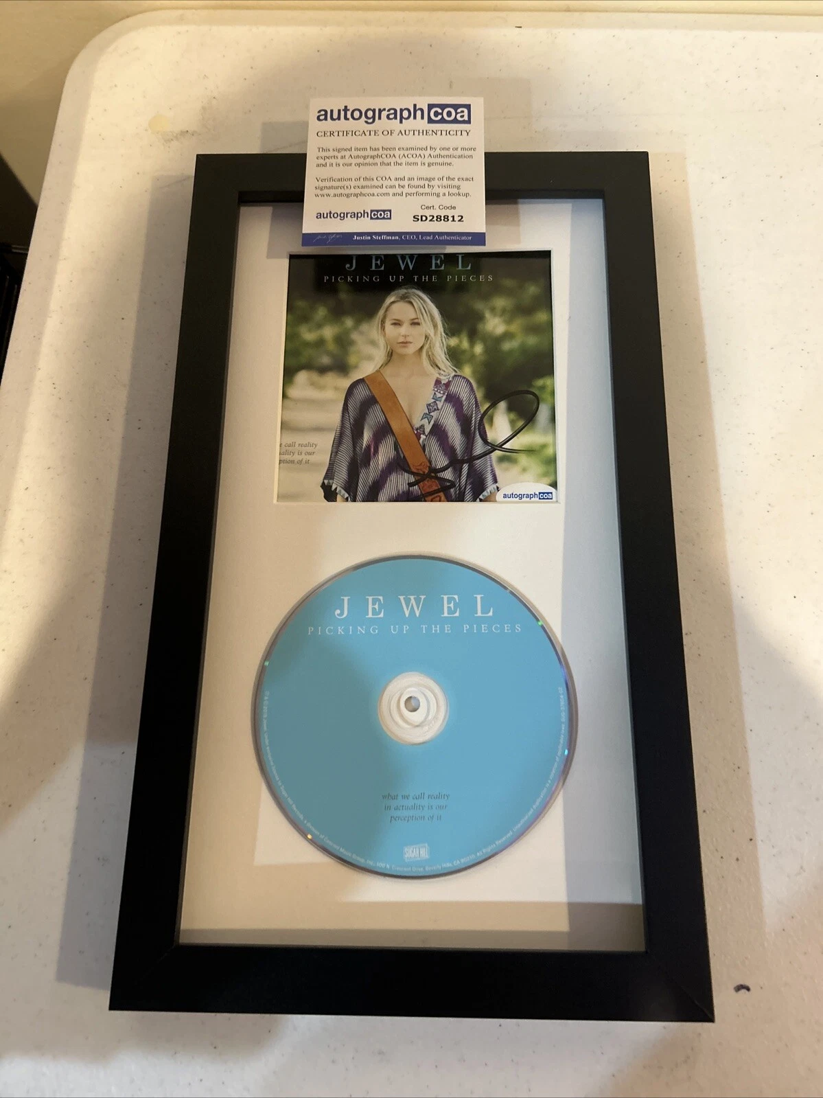 JEWEL SIGNED AUTOGRAPH FRAMES CD DISPLAY ACOA PICKING UP THE PIECES