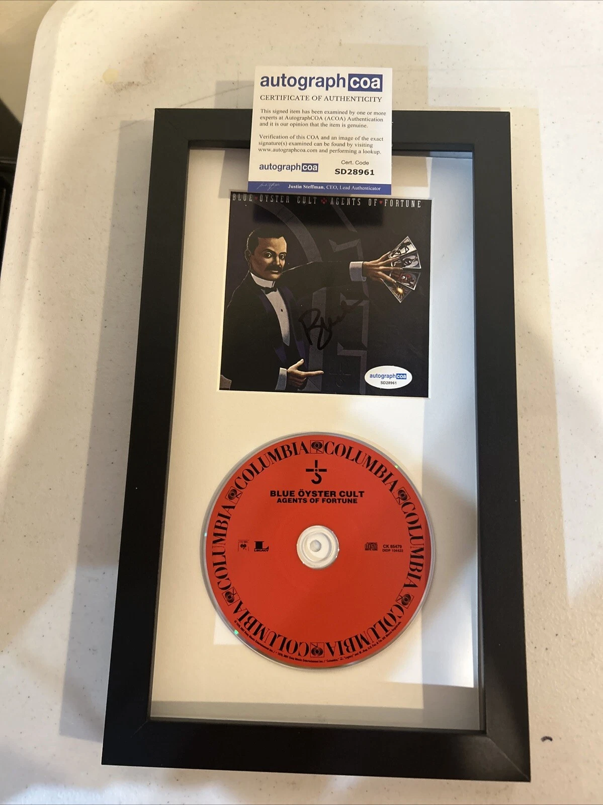 BUCK DHARMA BLUE OYSTER CULT SIGNED AUTOGRAPH FRAMED CD DISPLAY ACOA