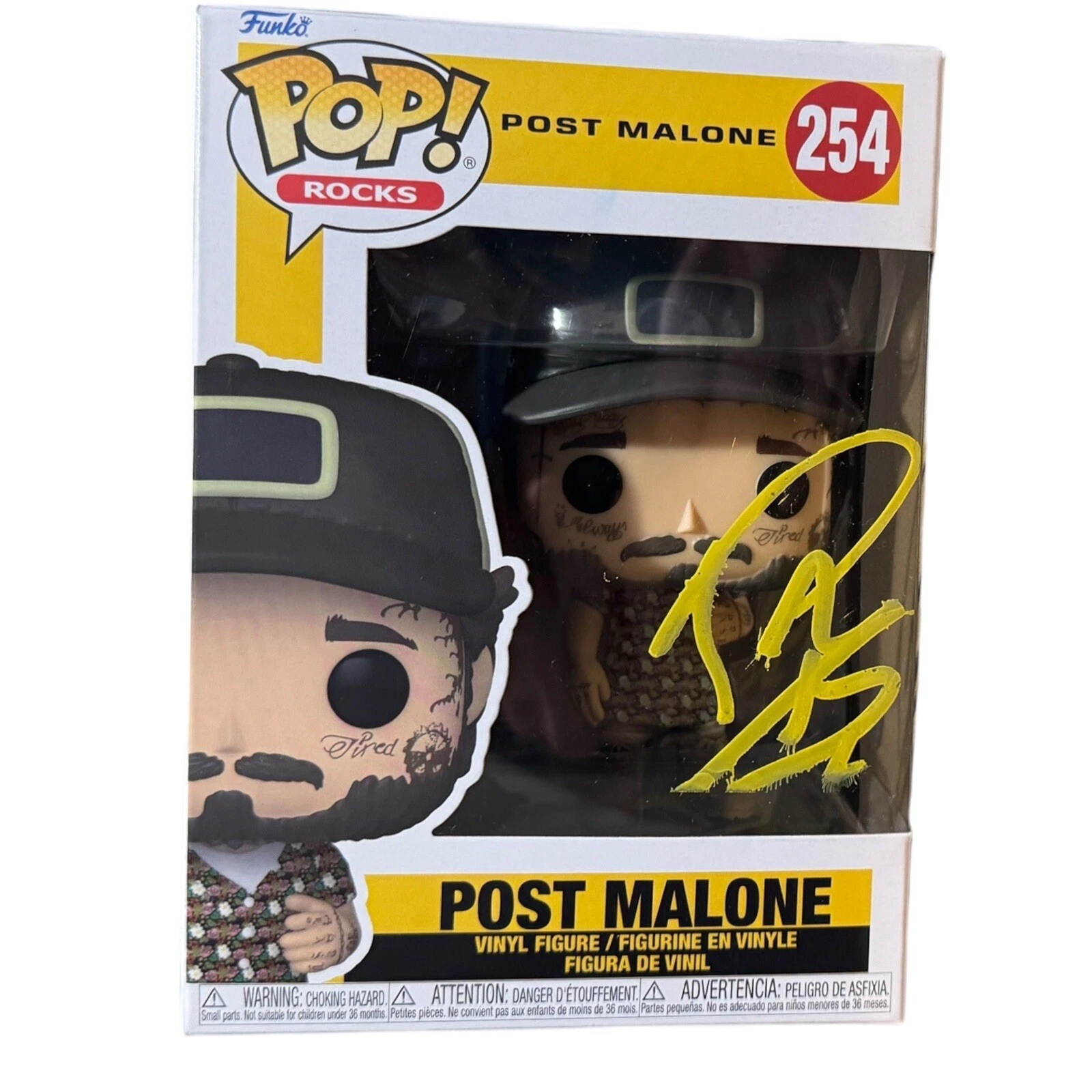Post Malone Signed Autograph Funko Pop #254 Stoney Austin Figure Beckett COA