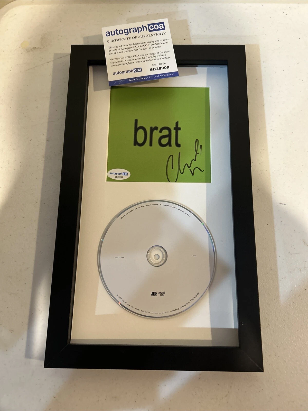 CHARLI XCX SIGNED AUTOGRAPH FRAMED CD DISPLAY ACOA BRAT ALBUM