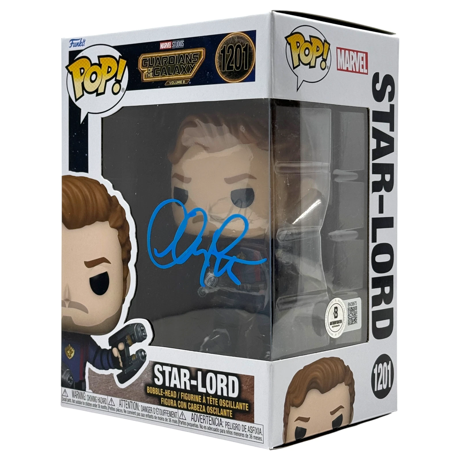 Chris Pratt Signed Star-Lord Funko Pop Guardians of The Galaxy Autograph Beckett