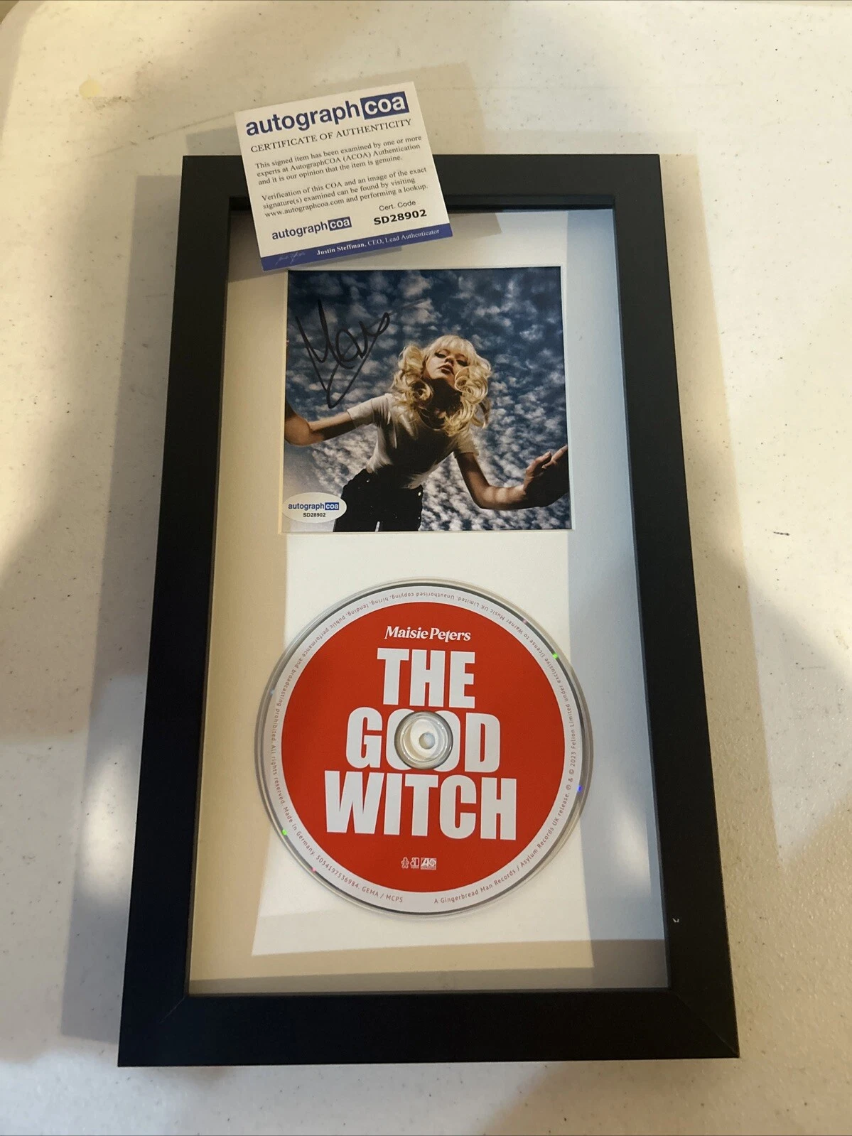 MAISIE PETERS SIGNED AUTOGRAPH FRAMED CD DISPLAY ACOA GOOD WITCH TAYLOR SWIFT