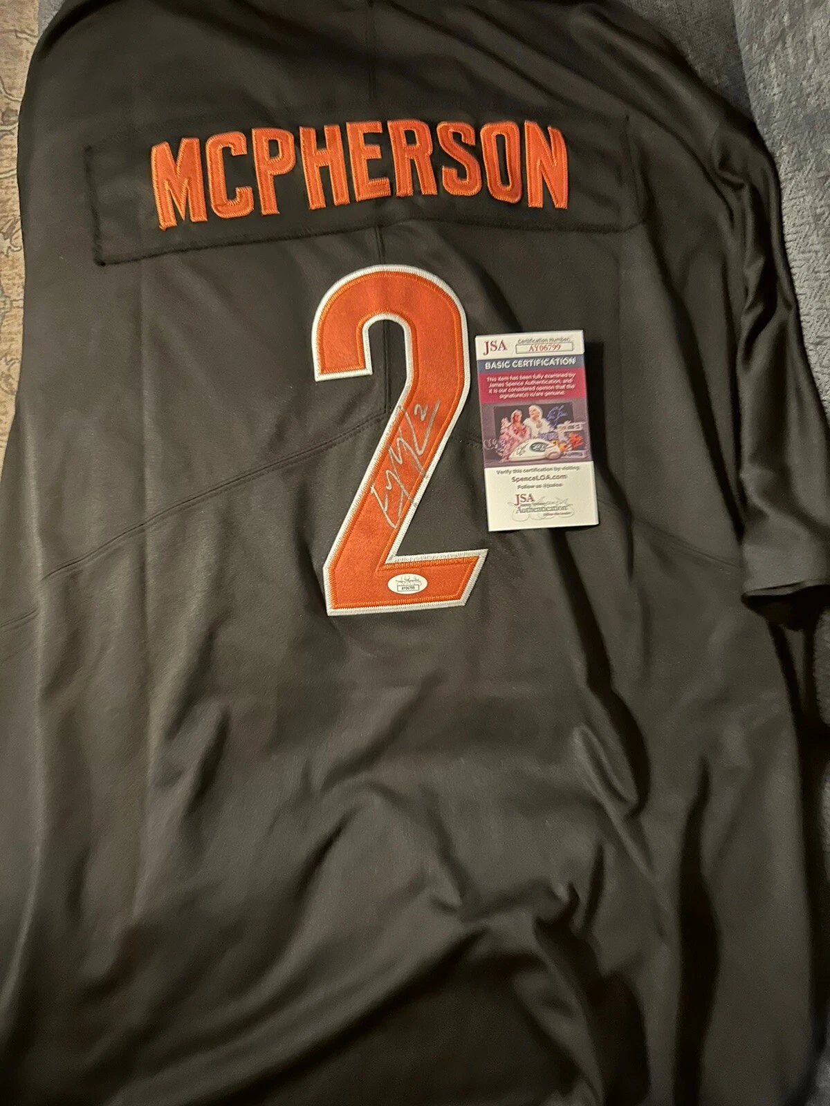 Evan McPherson SIGNED Bengals Jersey Stitched XL JSA Authentication COA