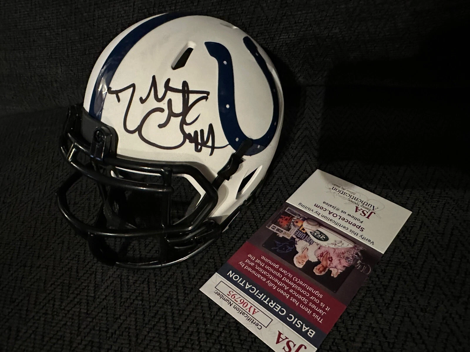 Dallas Clark Signed Indianapolis Colts Mini Helmet JSA Authentication COA