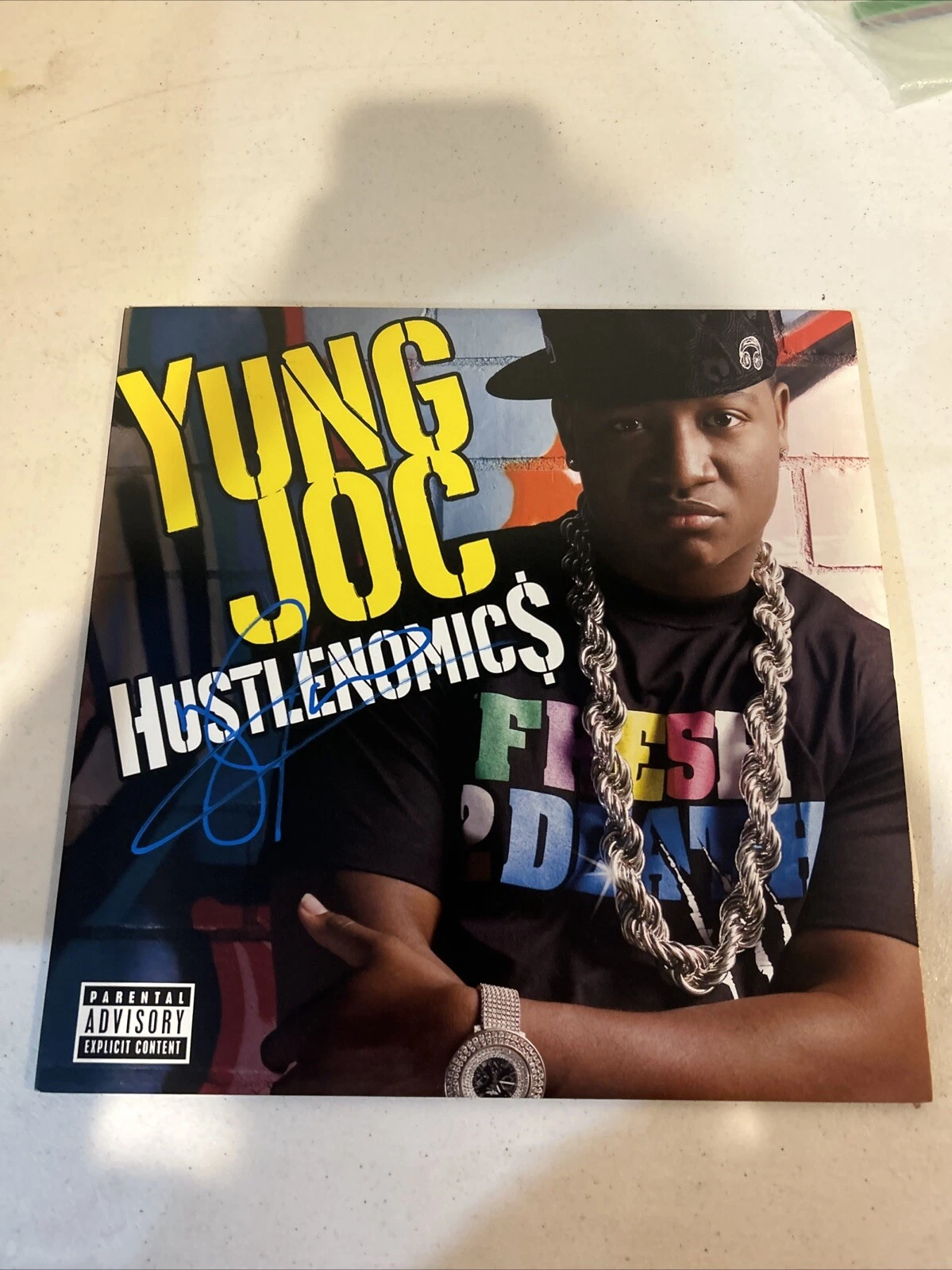 YUNG JOC SIGNED AUTOGRAPH VINYL ALBUM ACOA HUSTLENONICS RECORD RAP LP