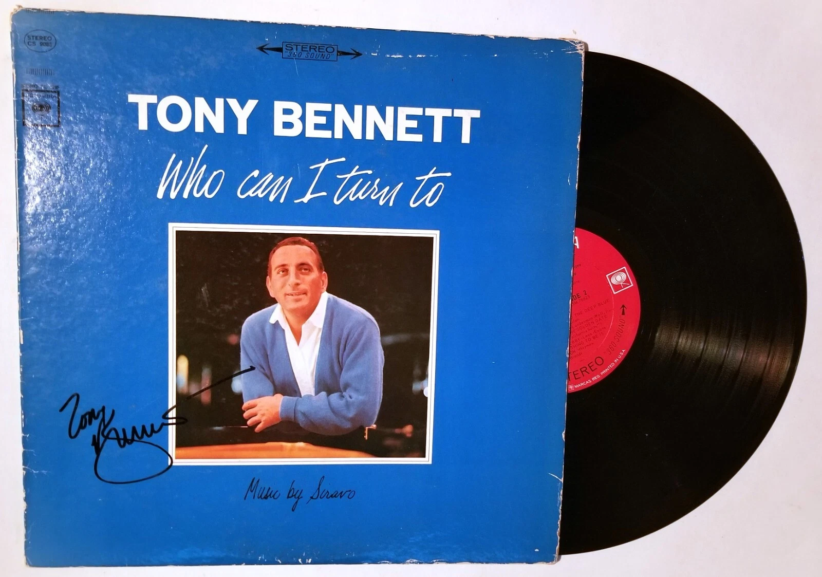 Tony Bennett REAL hand SIGNED Who Can I Turn To Record Vinyl JSA COA Autographed