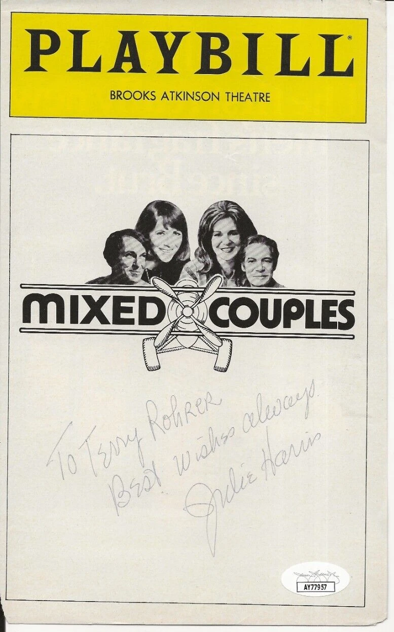 Julie Harris SIGNED Mixed Couples Playbill Cover Page JSA Autographed Broadway