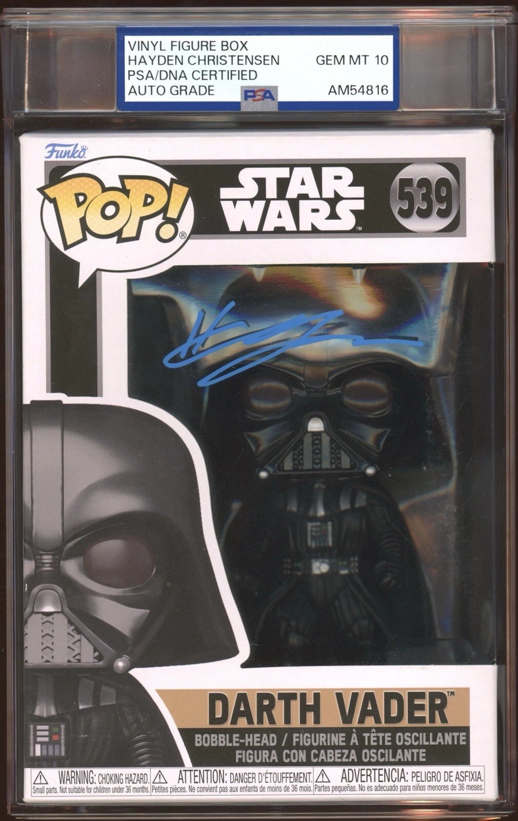 Hayden Christensen Signed Darth Vader Funko Pop Psa Slab GEM 10 AUTO Star Wars