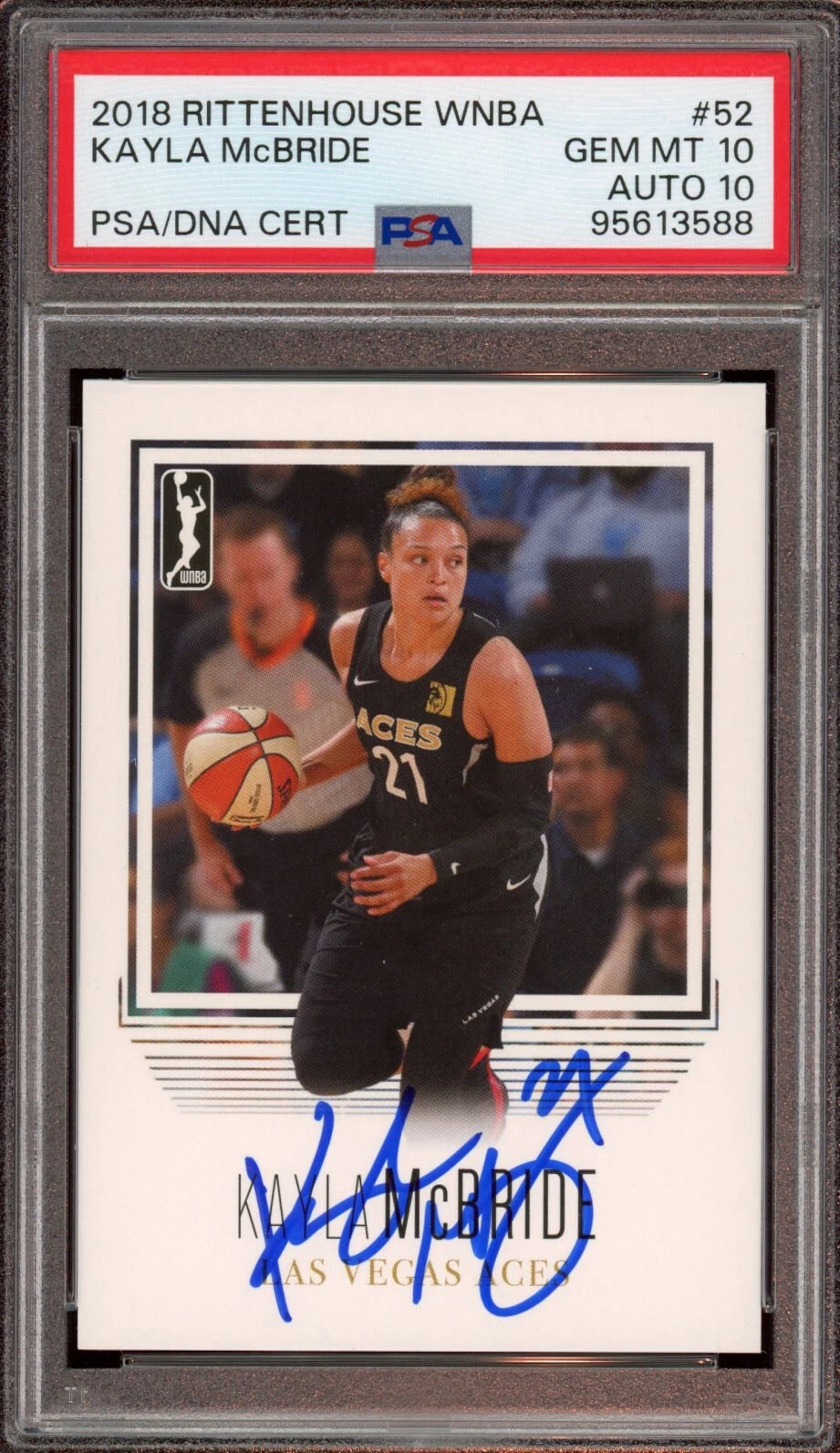 2018 Rittenhouse WNBA #52 Kayla McBride Signed Card Auto /500 Psa GEM MT 10/10