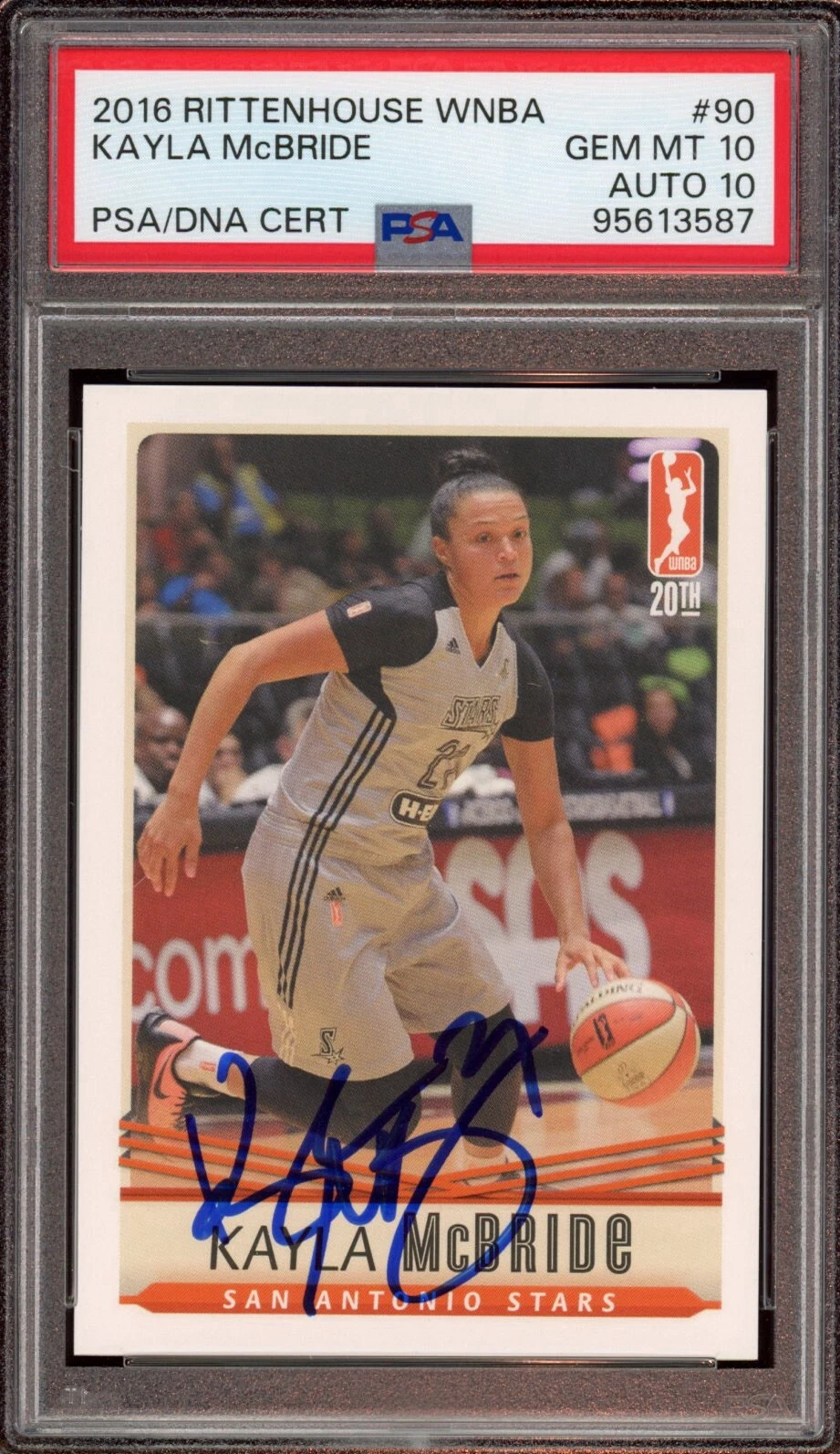 2016 Rittenhouse WNBA #90 Kayla McBride Signed Card Auto /500 Psa GEM MT 10/10