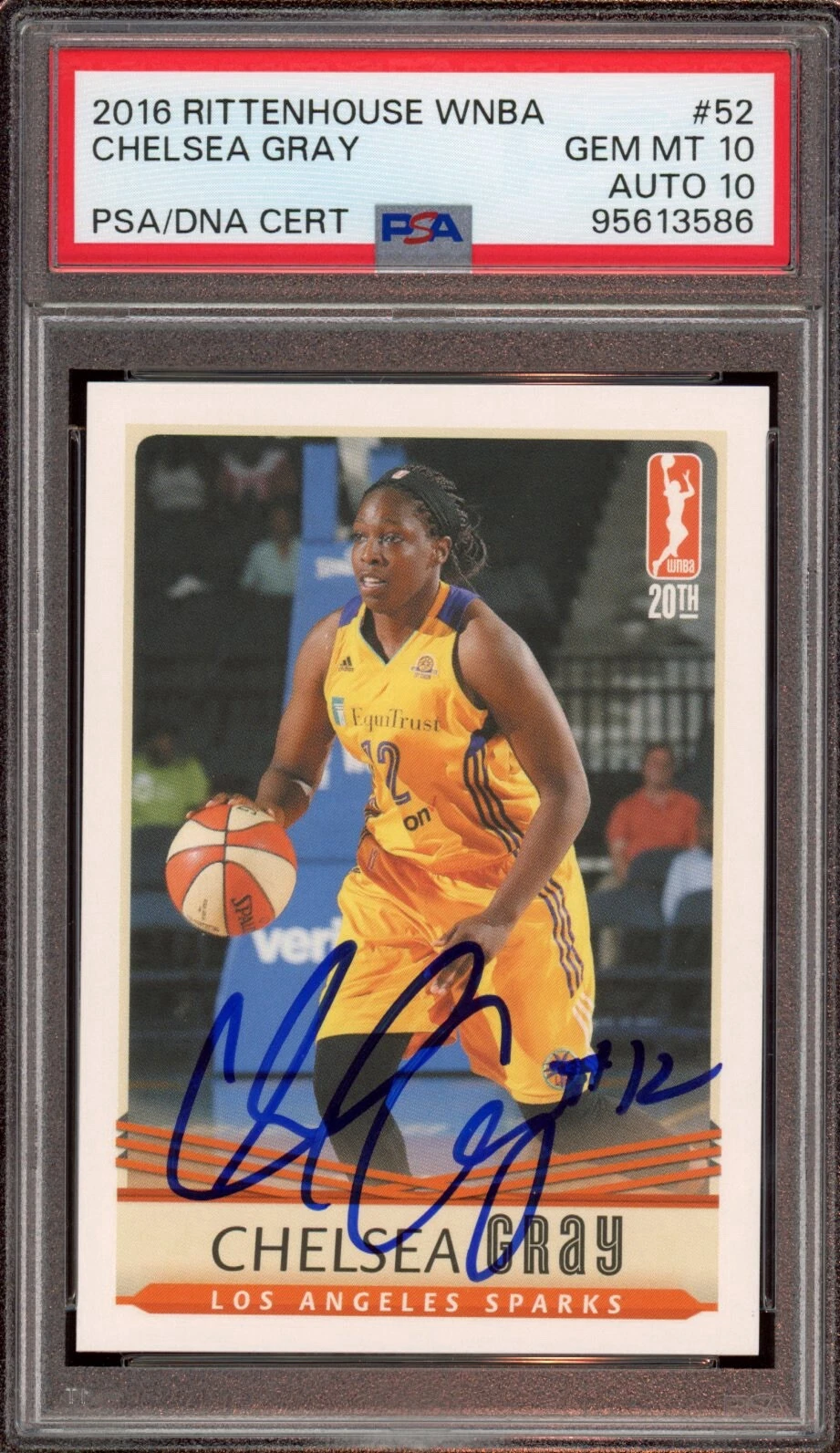 2016 Rittenhouse WNBA #52 Chelsea Gray Signed Card Auto /500 Psa GEM MINT 10/10