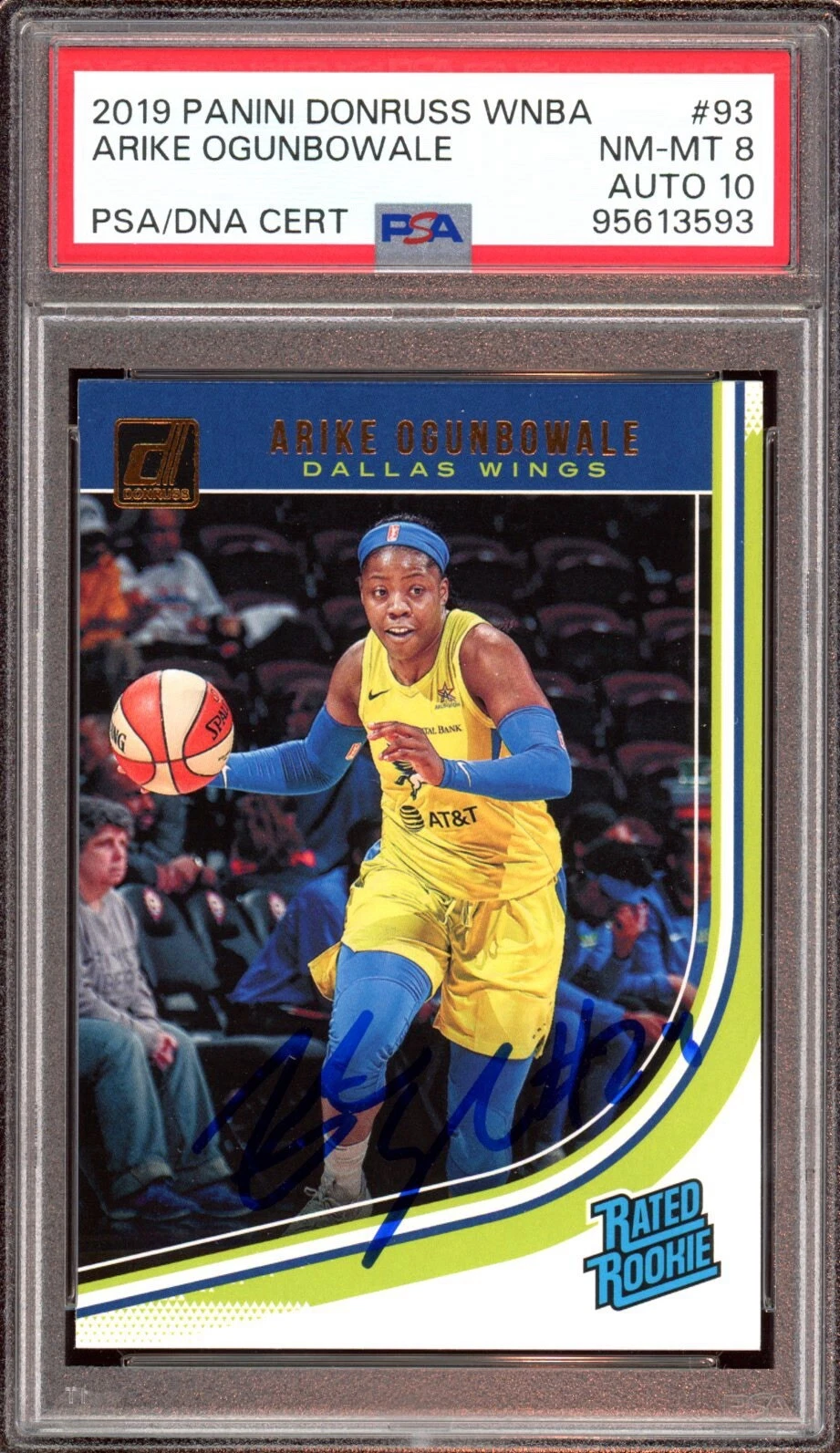 2019 Panini Donruss WNBA #93 Arike Ogunbowale Signed Rookie Auto Psa 8/GEM 10 RC