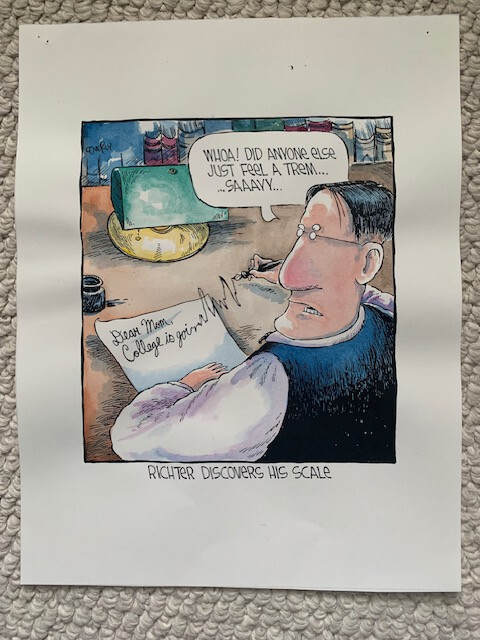 DAVE COVERLY SIGNED COLOR ORIGINAL SPEED BUMP PEN+INK ARTWORK RICHTER SCALE