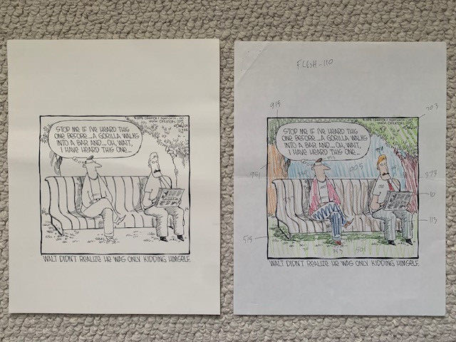 DAVE COVERLY SIGNED ORIGINAL 1998 SPEED BUMP PEN+INK SUNDAY+COLOR SHEET RARE
