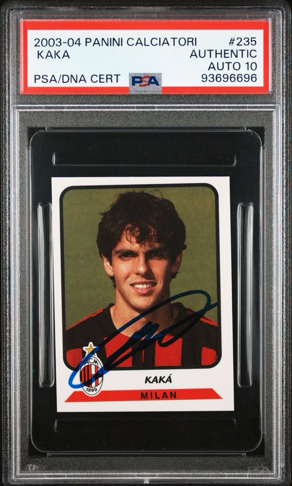2003-04 Panini Calciatori #235 Kaka Signed Rookie Card Psa GEM MINT 10 AUTO RC