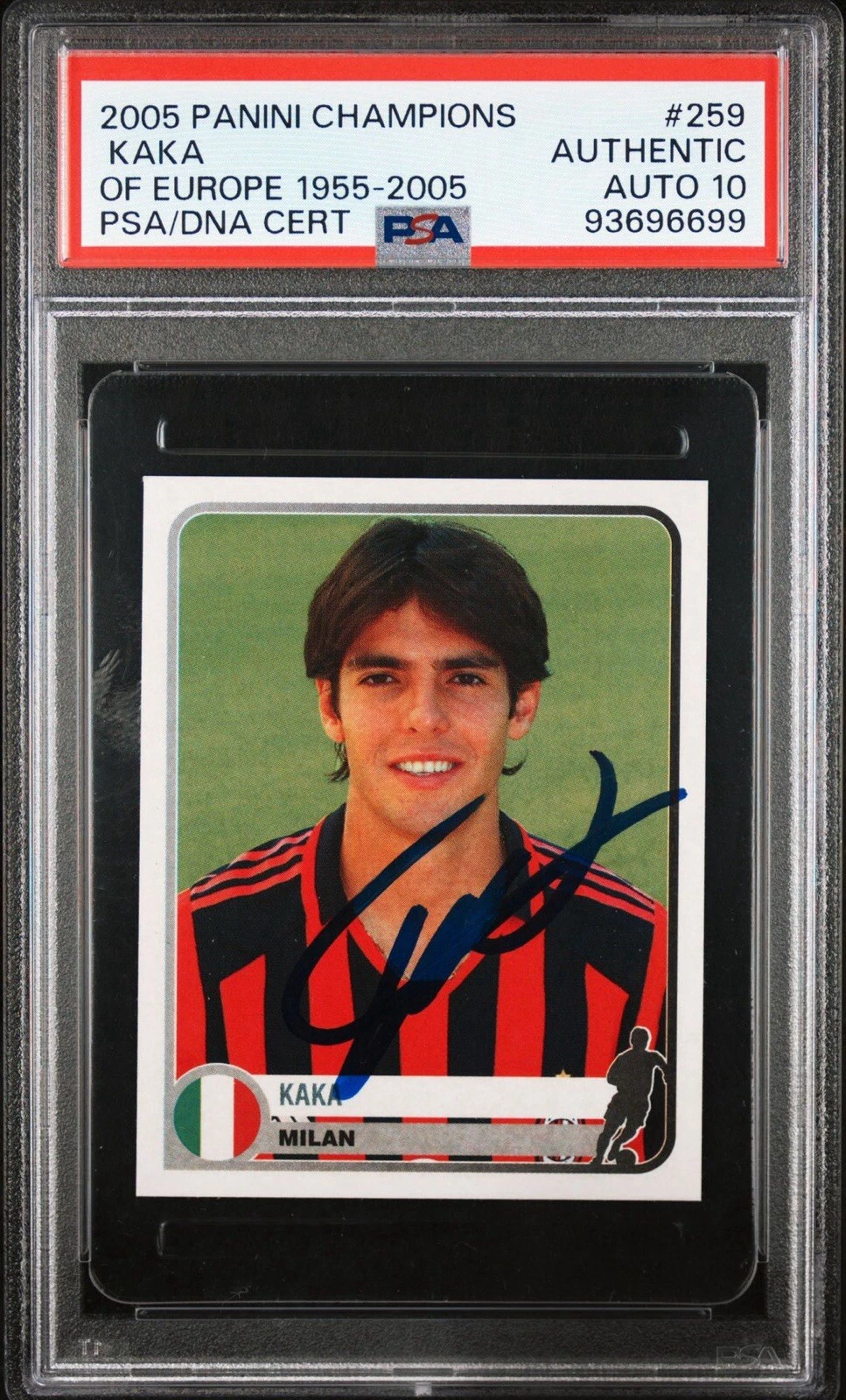 2005 Panini Champions #259 Kaka Signed Rookie Card Psa GEM MINT 10 AUTO RC Milan