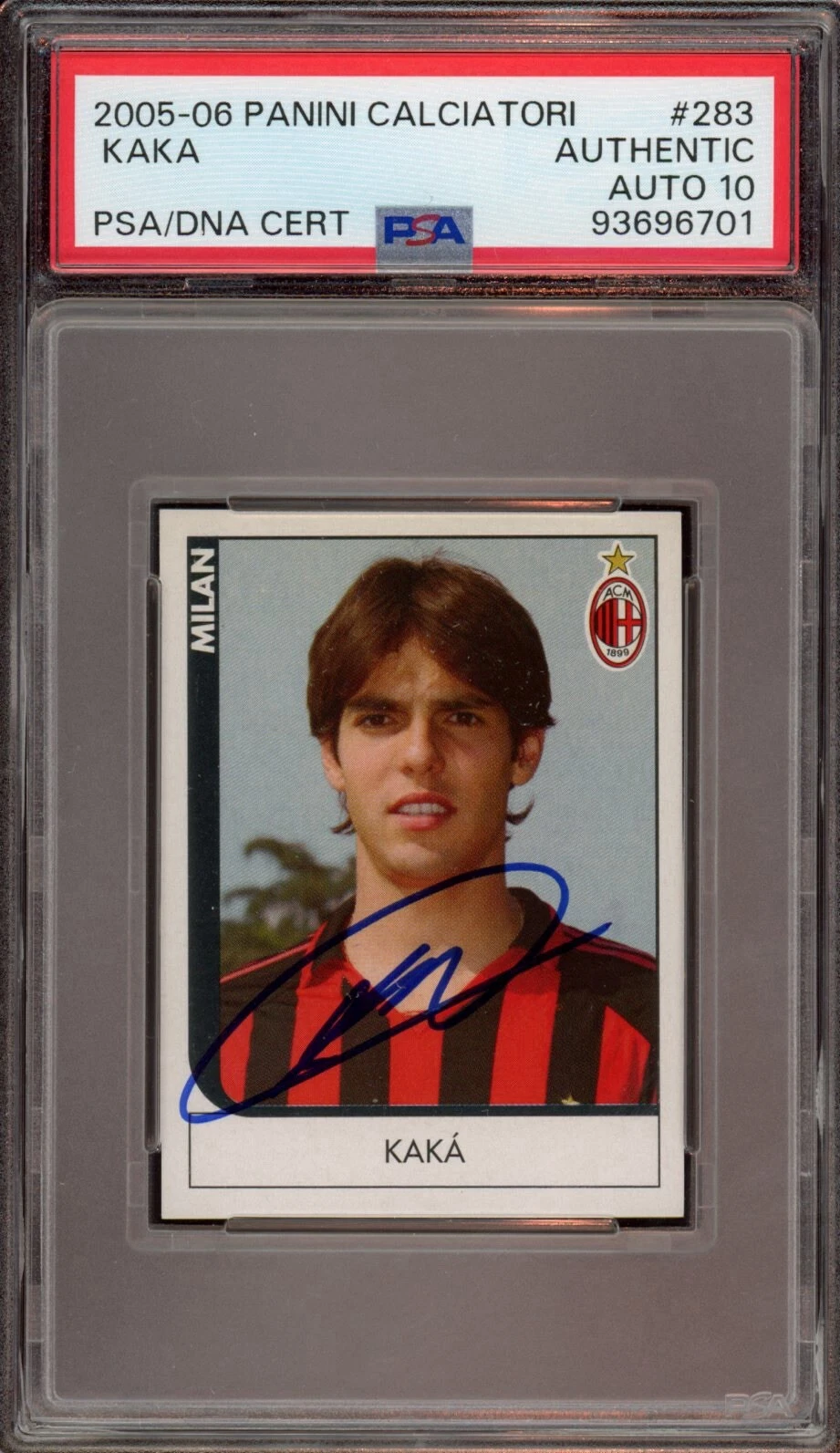 2005 Panini Calciatori #283 Kaka Signed Rookie Card Psa GEM MINT 10 AUTO Milan