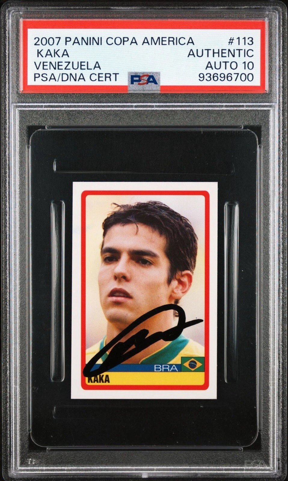 2007 Panini Copa America #113 Kaka Signed Rookie Card Psa GEM MT 10 AUTO Brazil