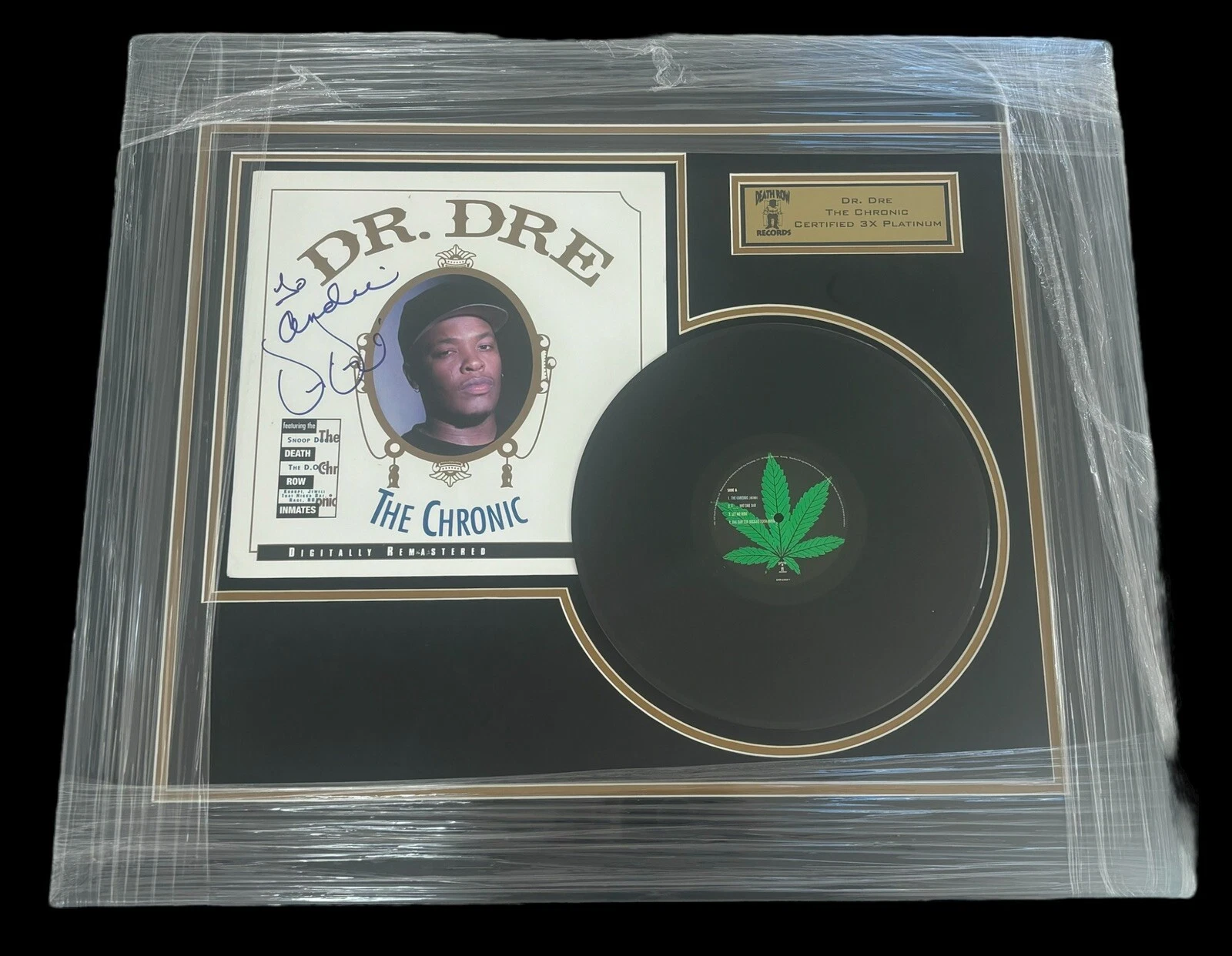 Dr. Dre Signed The Chronic LP Vinyl Custom Framed “Yo Andre” Andre Young Auto