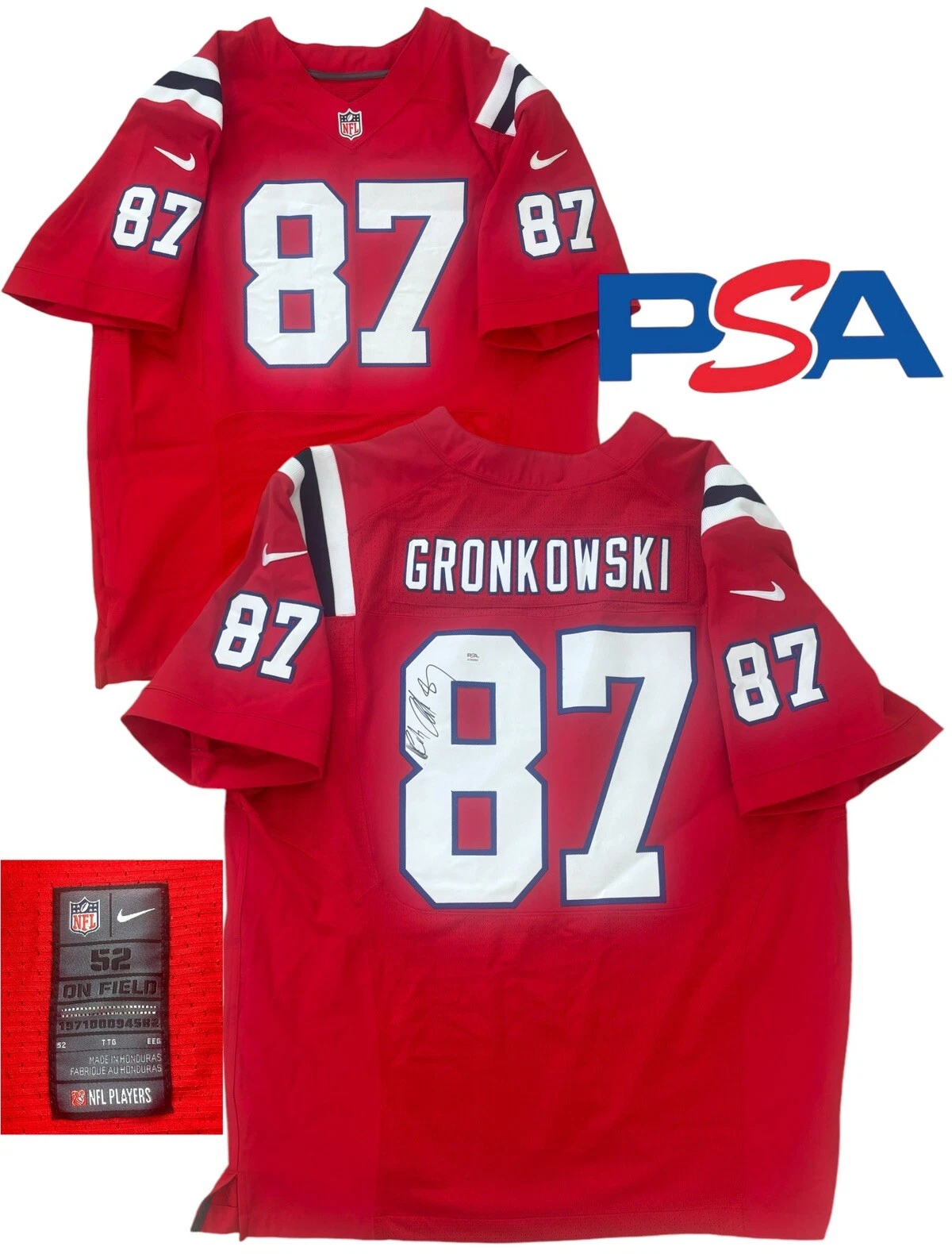 Rob Gronkowski Signed Nike Authentic On Field #87 Jersey PSA/DNA AUTO Patriots
