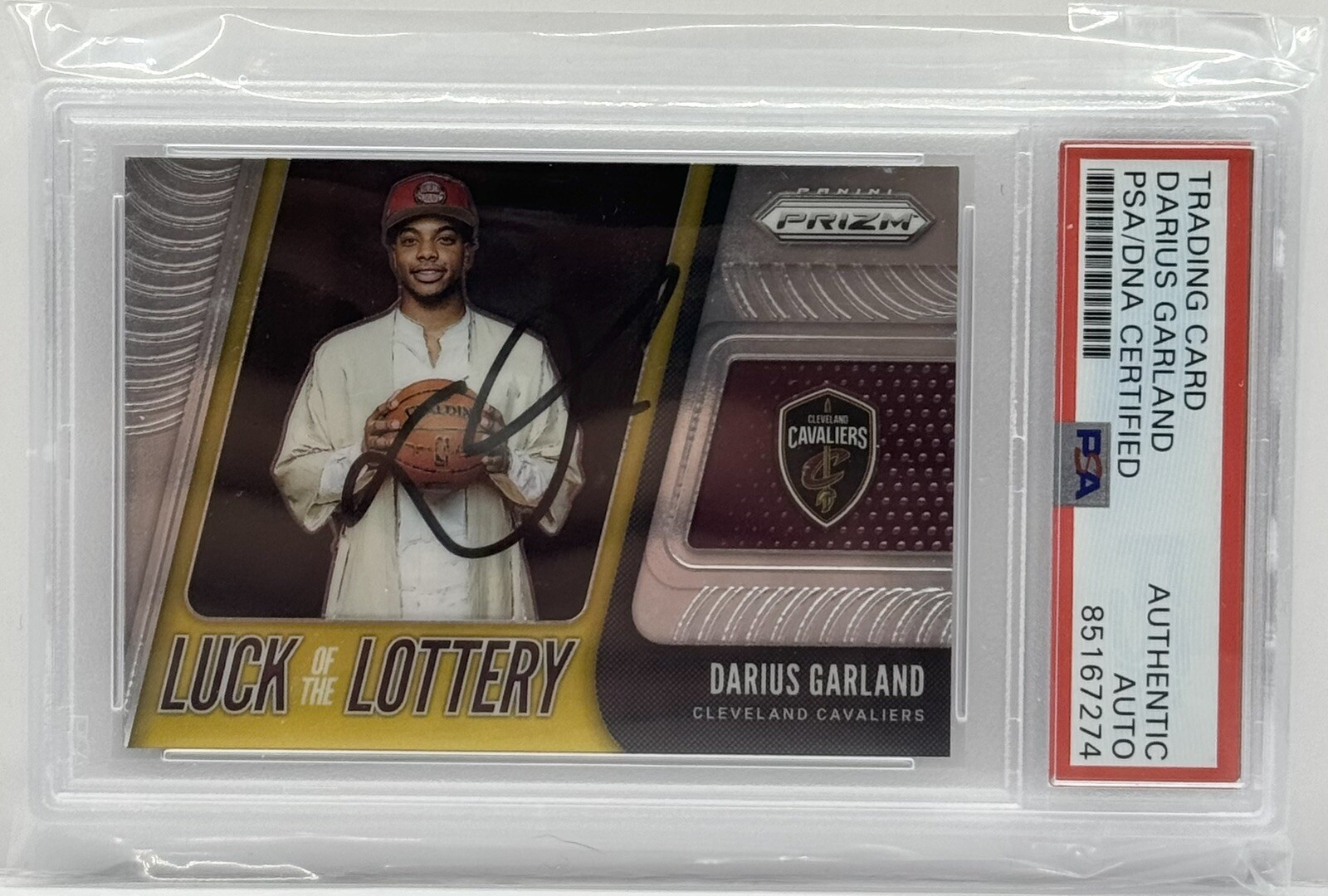 Darius Garland Signed 2019-20 Prizm Lottery Rookie Card Cavaliers PSA/DNA Slab