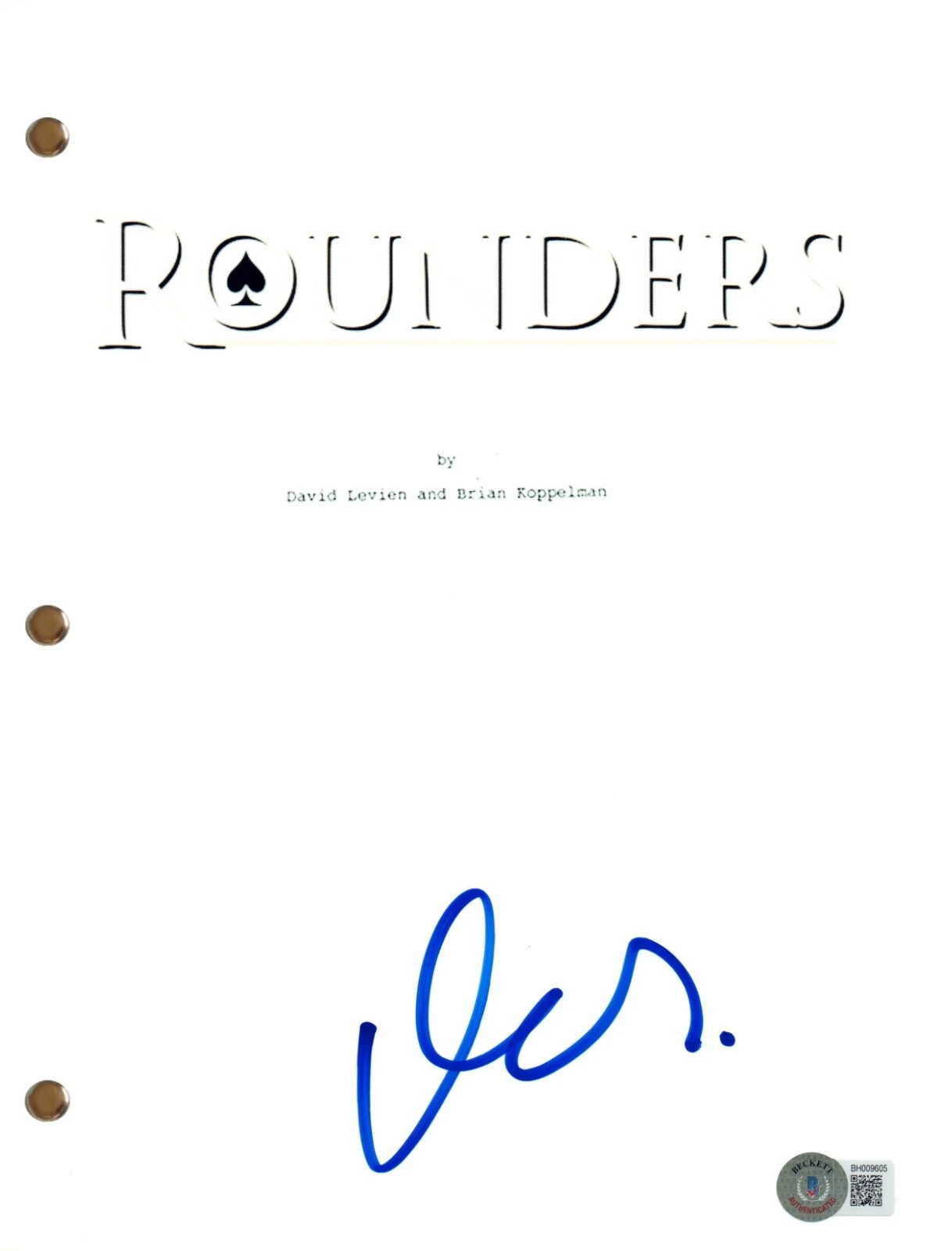 Matt Damon ROUNDERS Signed Autograph Movie Script Full Screenplay Beckett COA