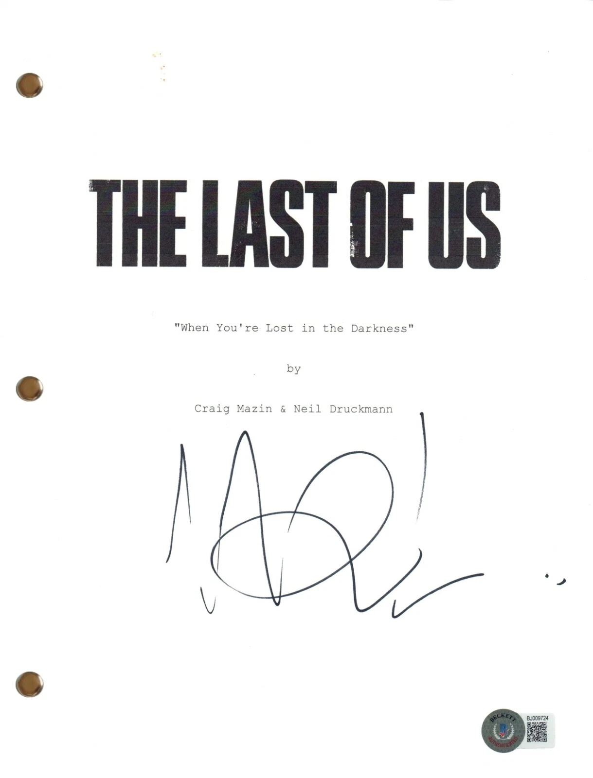Neil Druckmann THE LAST OF US Signed Autograph Pilot Episode Script Beckett COA
