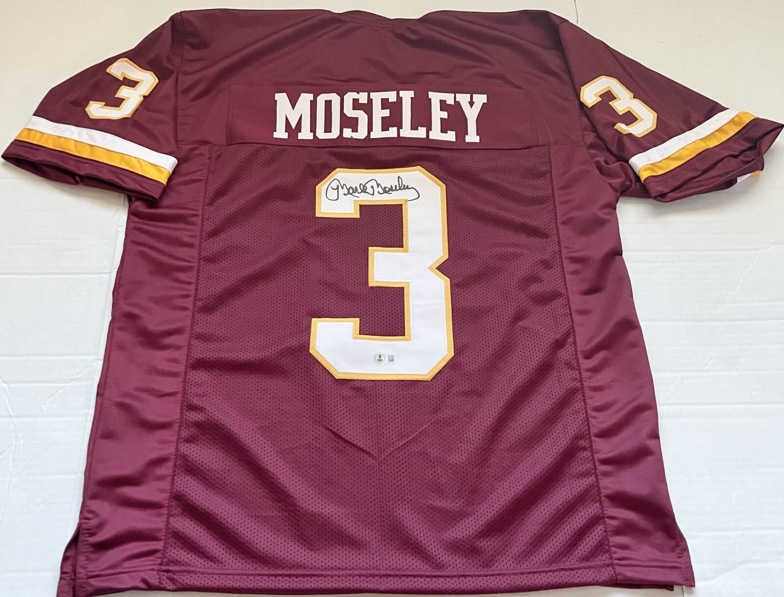Mark Moseley Washington Redskins signed Custom jersey #1 Beckett Witnessed