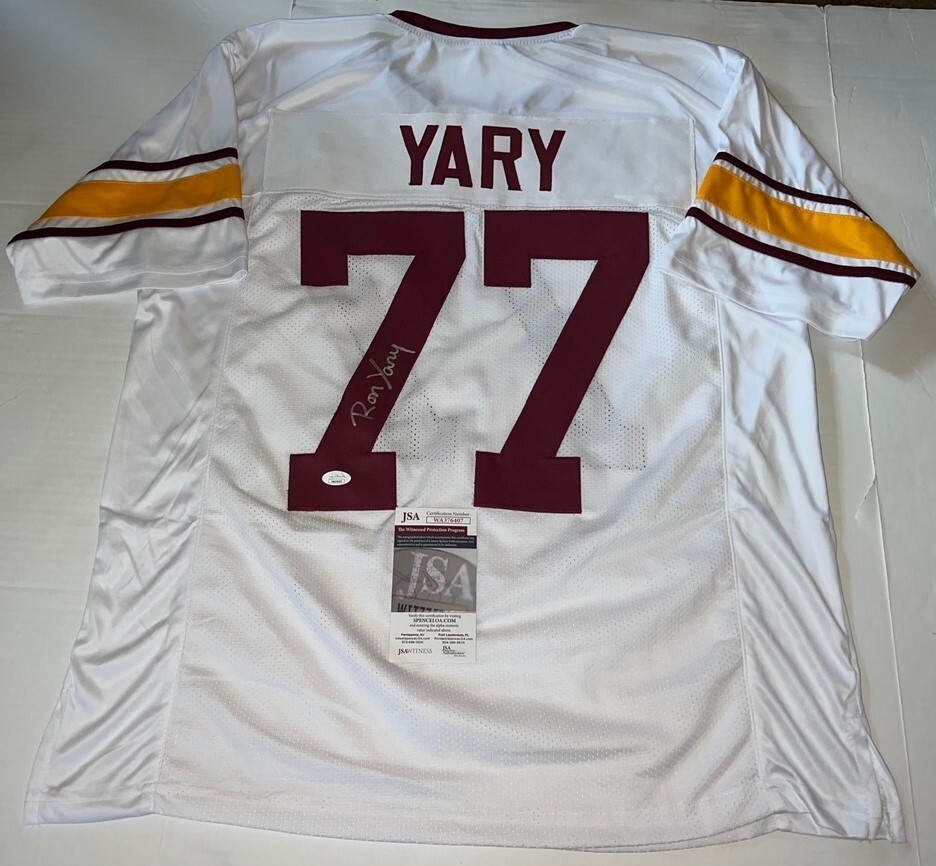 Ron Yary USC Trojans signed White Custom jersey Vikings JSA Witnessed