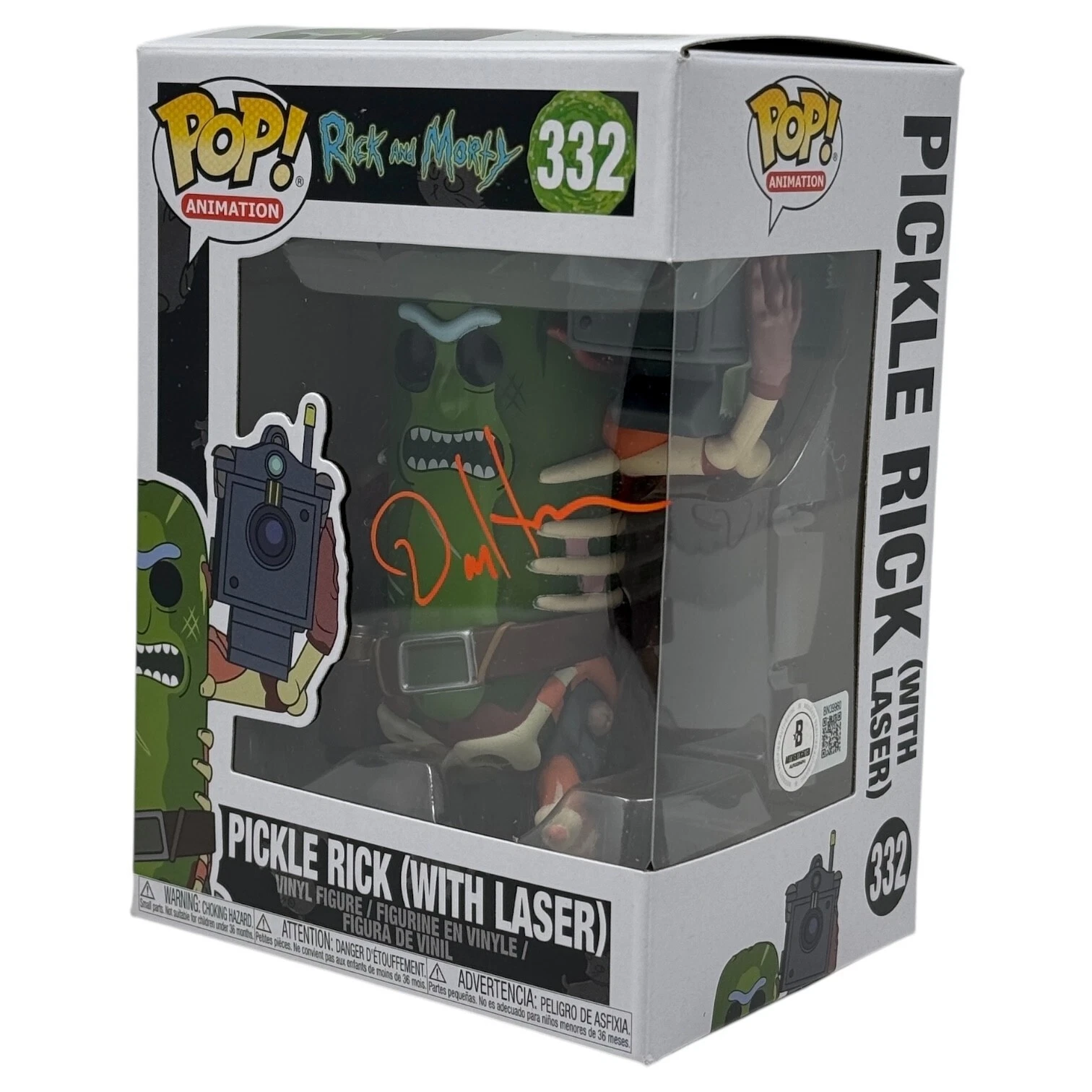 Dan Harmon Signed Rick and Morty Pickle Rick Funko Pop 332 Autograph Beckett COA